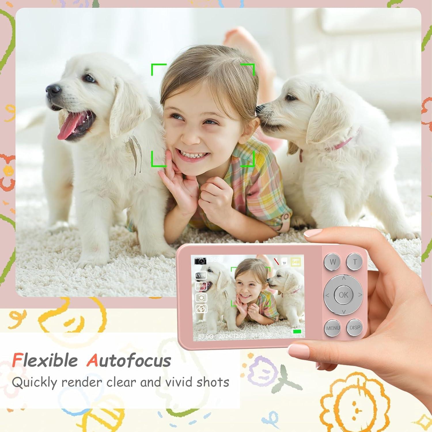 Cámara Digital para Niños GIEDYU KC585-PK 64MP 4K Rosa