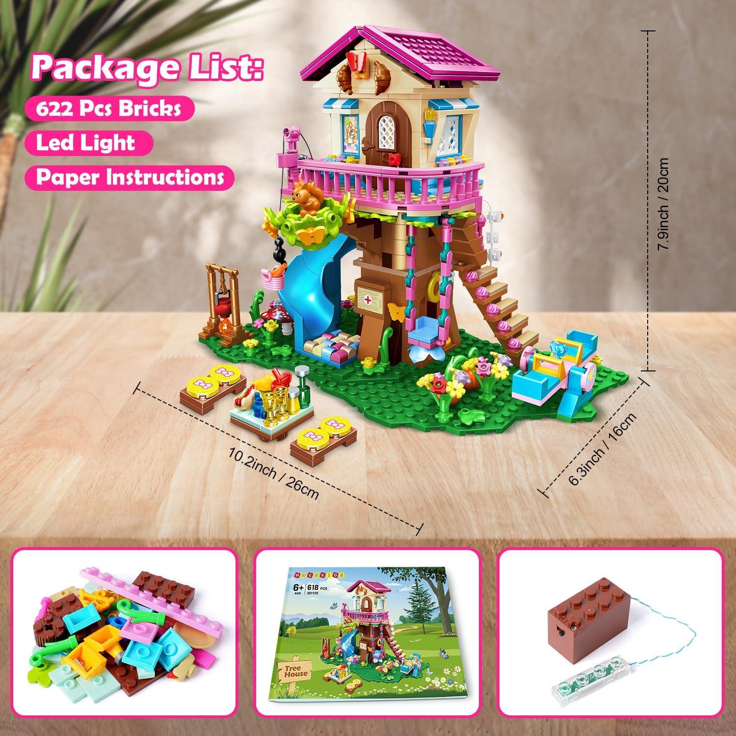 HOGOKIDS Juego de Construcción Casa en el Árbol 622 Piezas