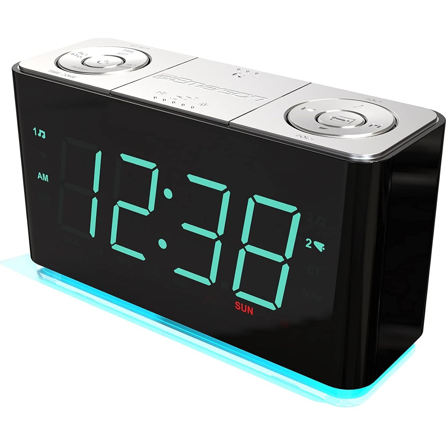 Reloj Despertador Inteligente Emerson ER100301 con Bluetooth y USB