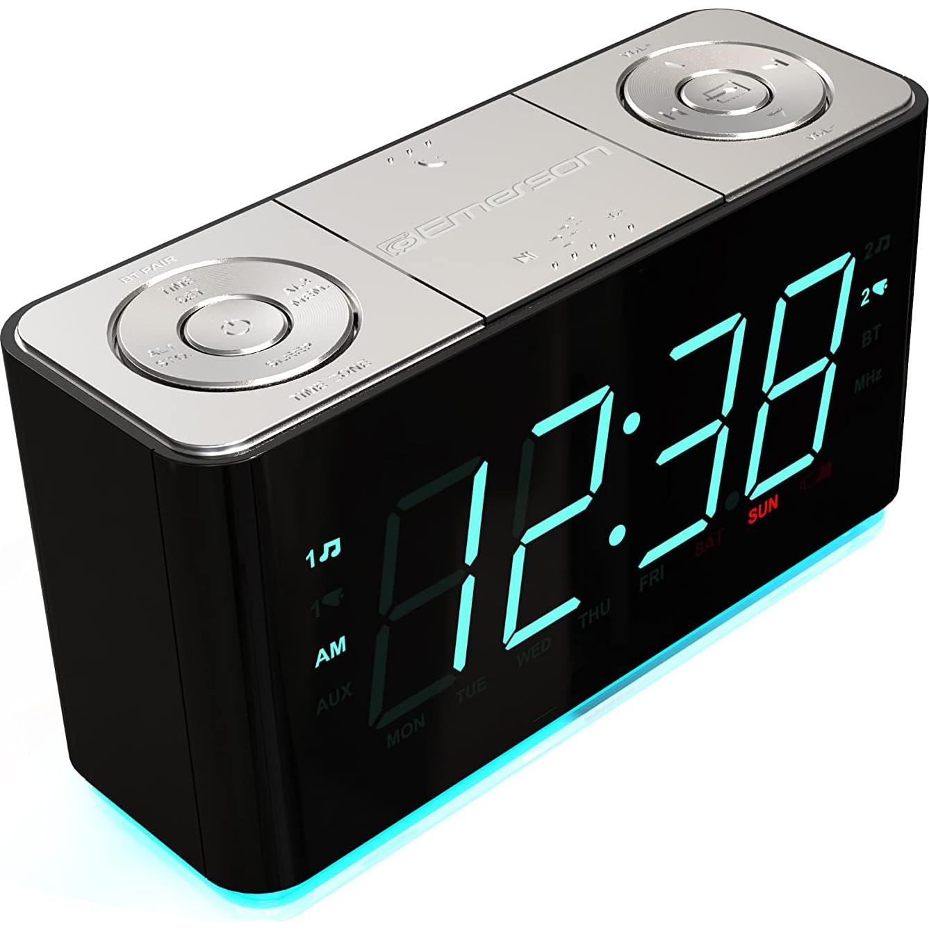 Reloj Despertador Inteligente Emerson ER100301 con Bluetooth y USB