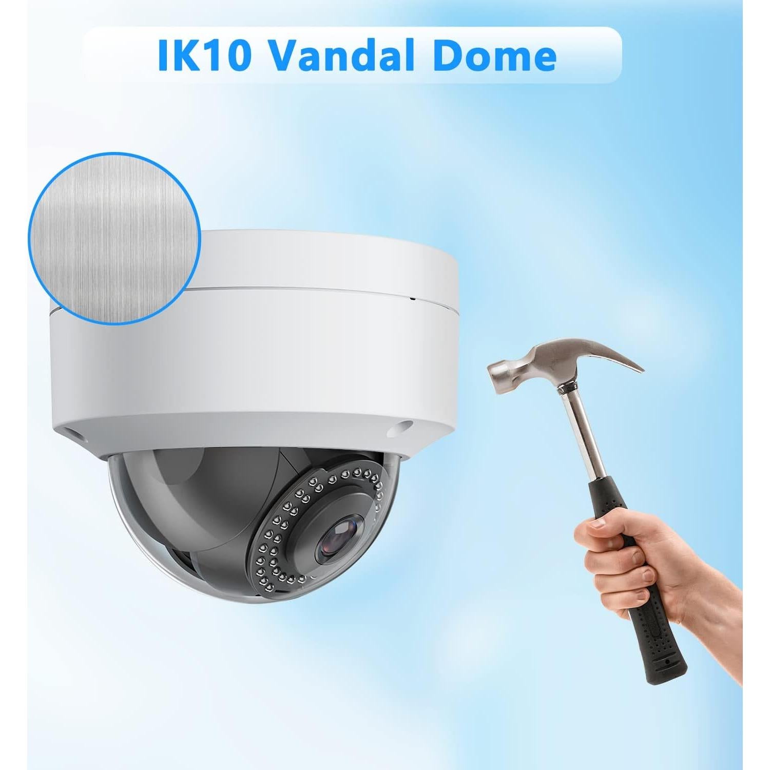 Cámara de Seguridad IP Domo Vandal Real HD 6MP PoE Exterior