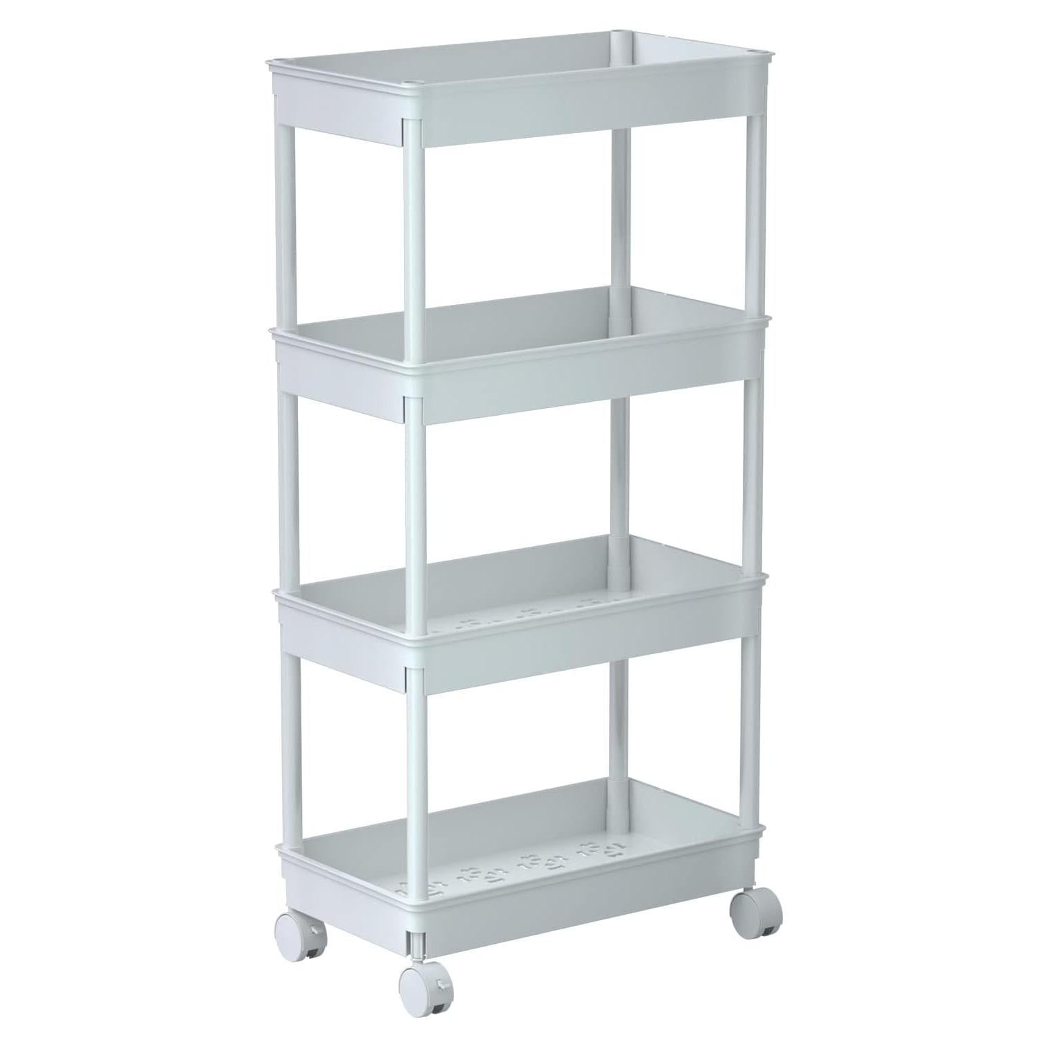 Carro de Almacenamiento Móvil Sooyee 4 Niveles Negro 35.8x22.9x102.4cm