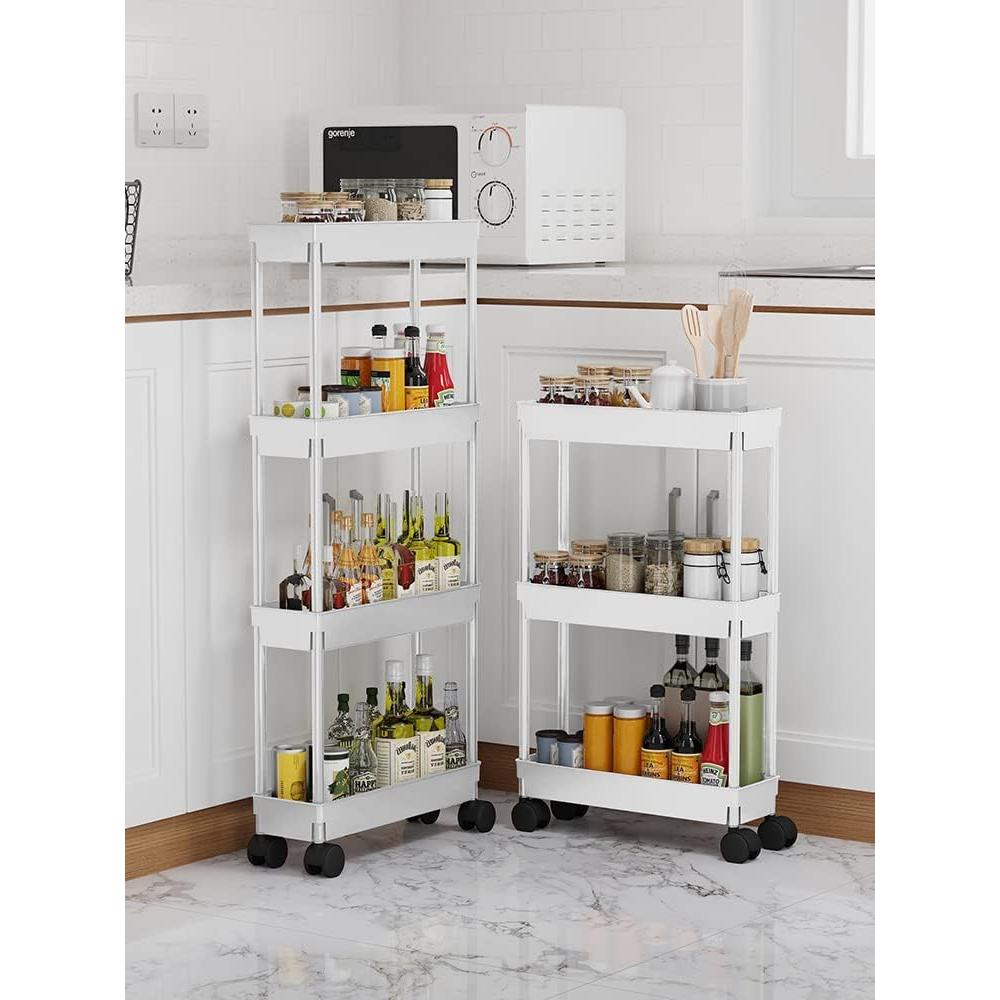Carro de Almacenamiento Móvil Sooyee Slim 4 Niveles Blanco