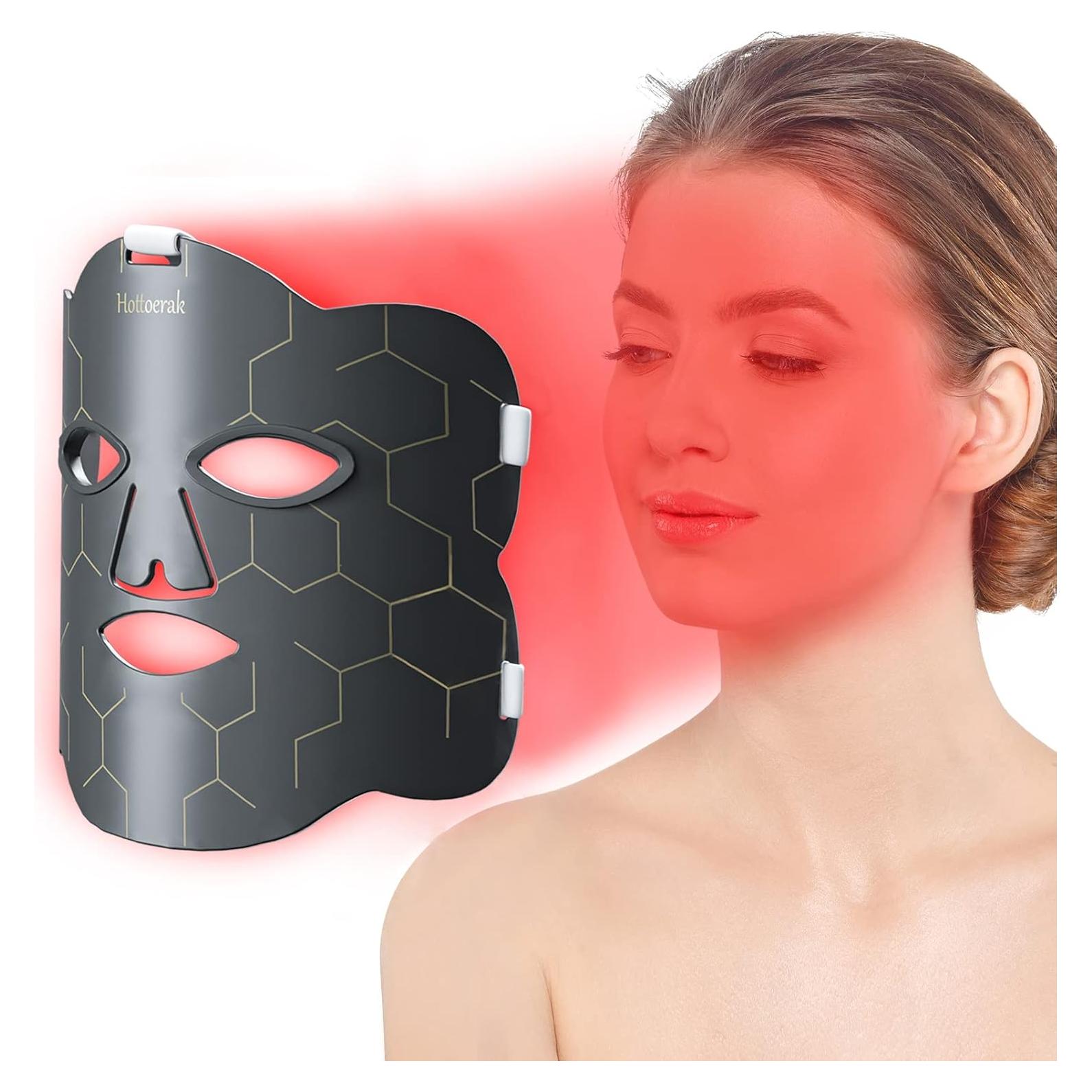 Máscara de Terapia de Luz Roja LED Hottoerak 660nm 850nm