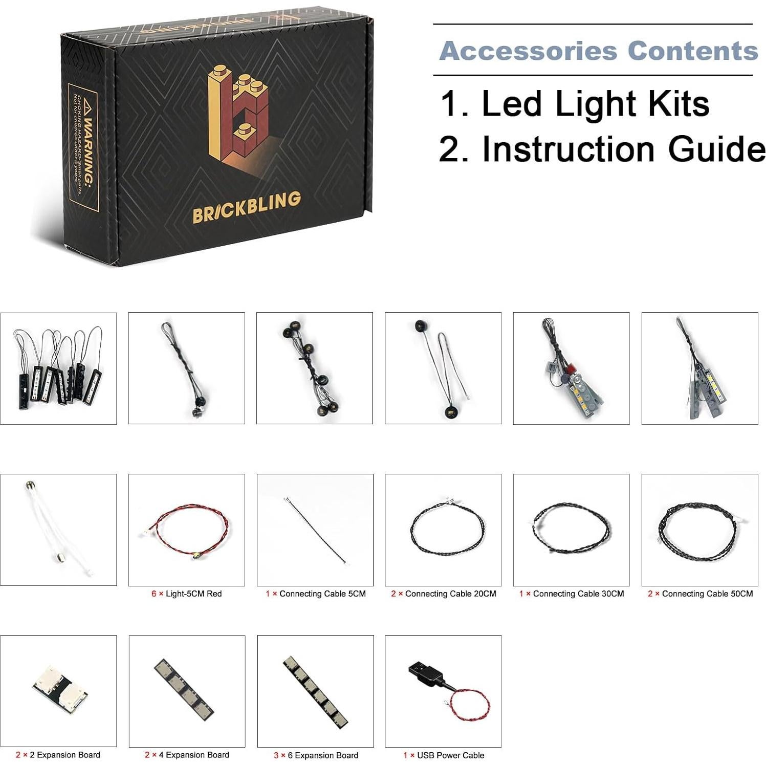 Luz LED BrickBling para Lego 10333 Barad-dur - Versión Mejorada