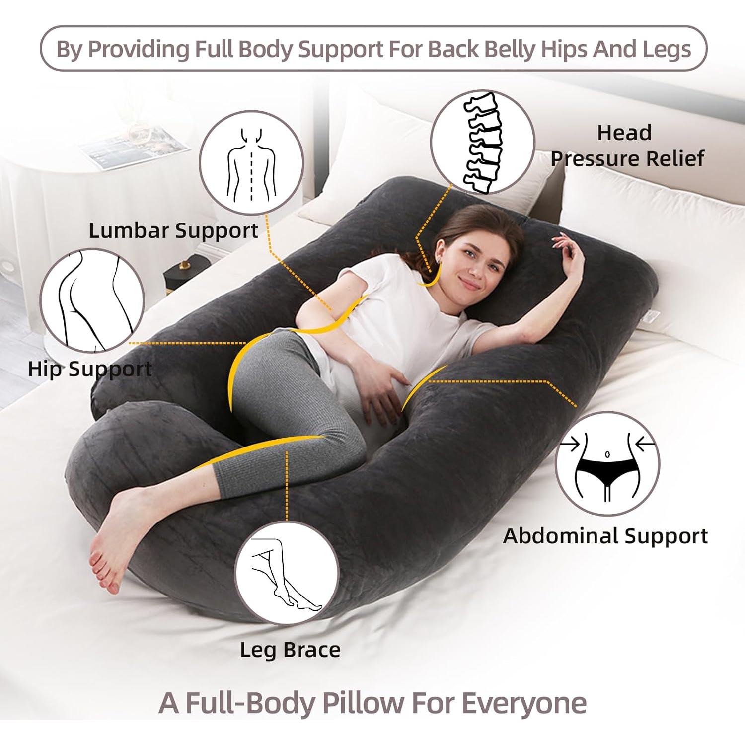 Almohada de Embarazo HychYAYA Forma de U+C 152.4x71.1cm