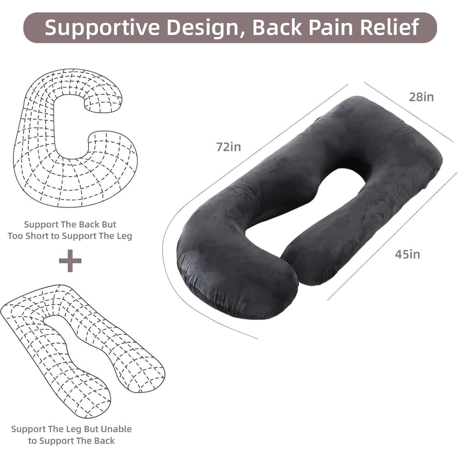 Almohada de Embarazo HychYAYA Forma de U+C 152.4x71.1cm