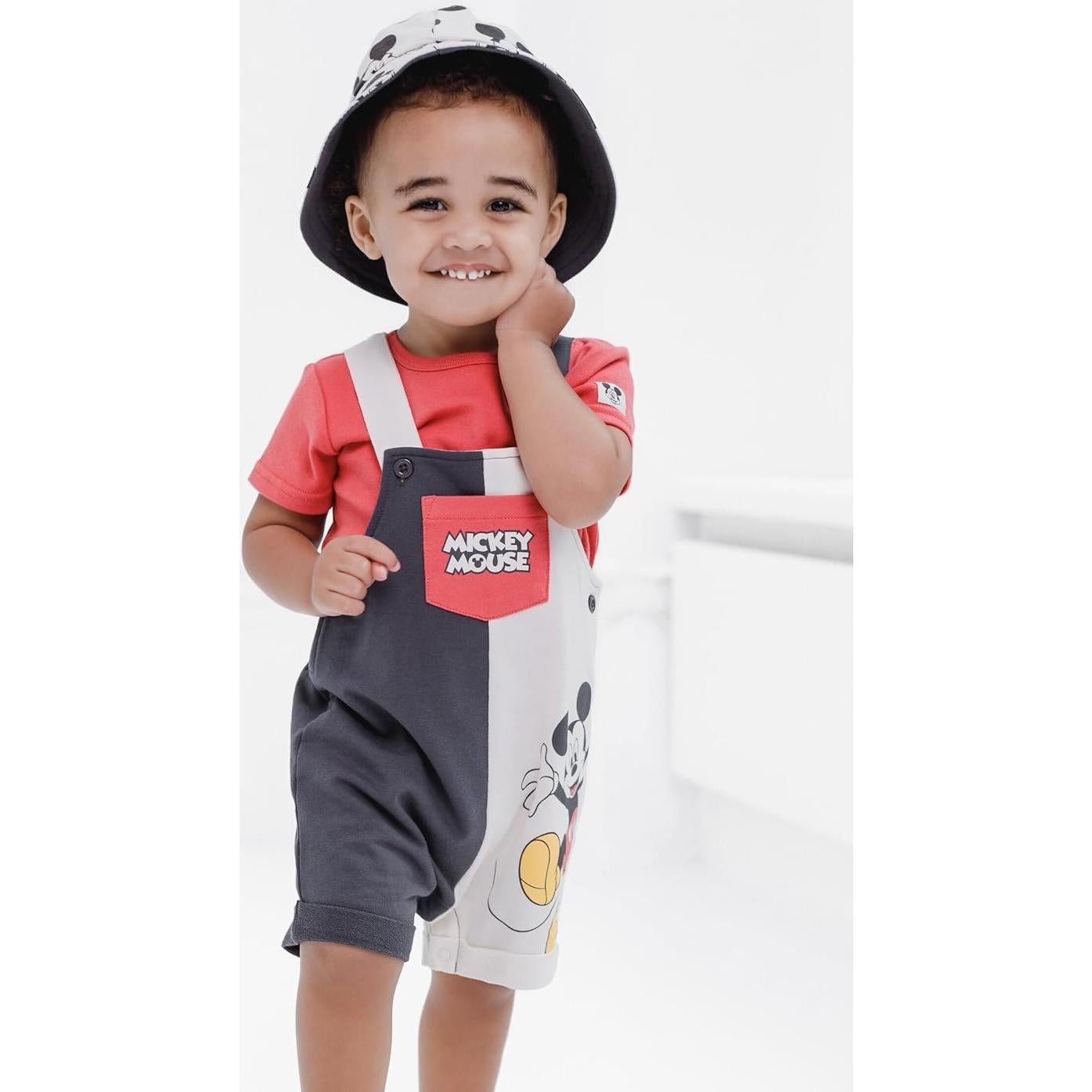 Conjunto 3 Piezas Bebé Disney Mickey Mouse - Overoles Cortos