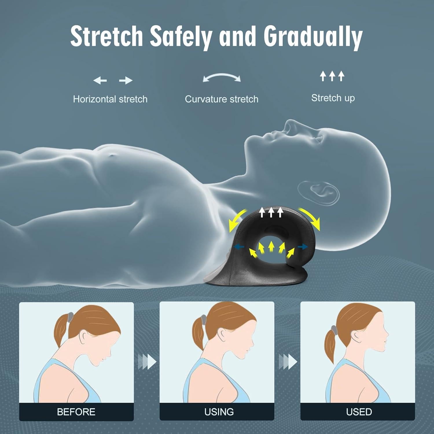 Estirador de Cuello ComfortLife para Alivio del Dolor - Negro