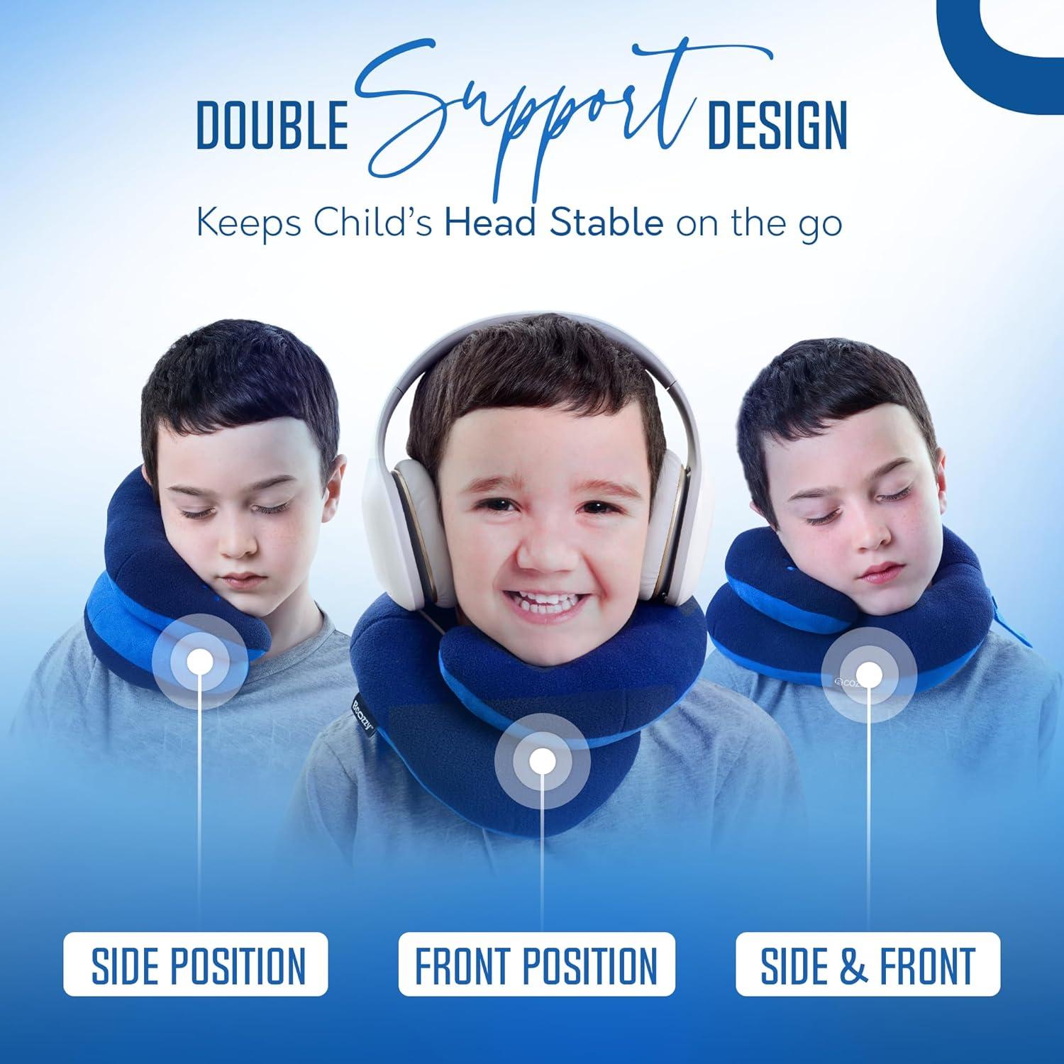 BCOZZY Almohada de Viaje Pequeña para Niños 3-7 Años Gris