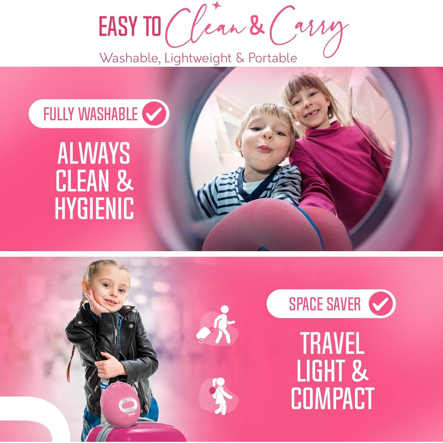 BCOZZY Almohada de Viaje Pequeña para Niños 3-7 Años Gris