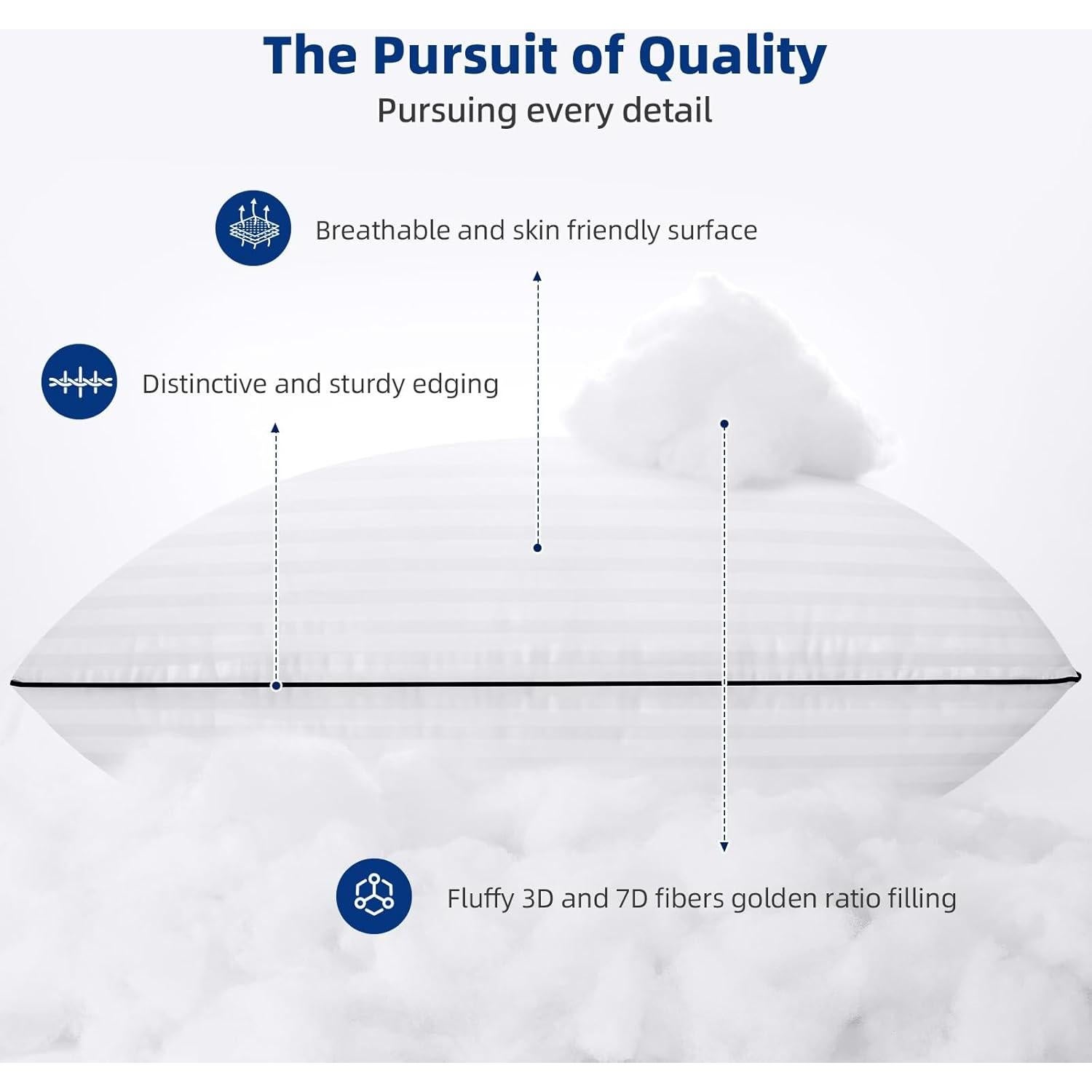 Juego de Almohadas Estándar HYLEORY - 2 Unidades Suaves y Transpirables