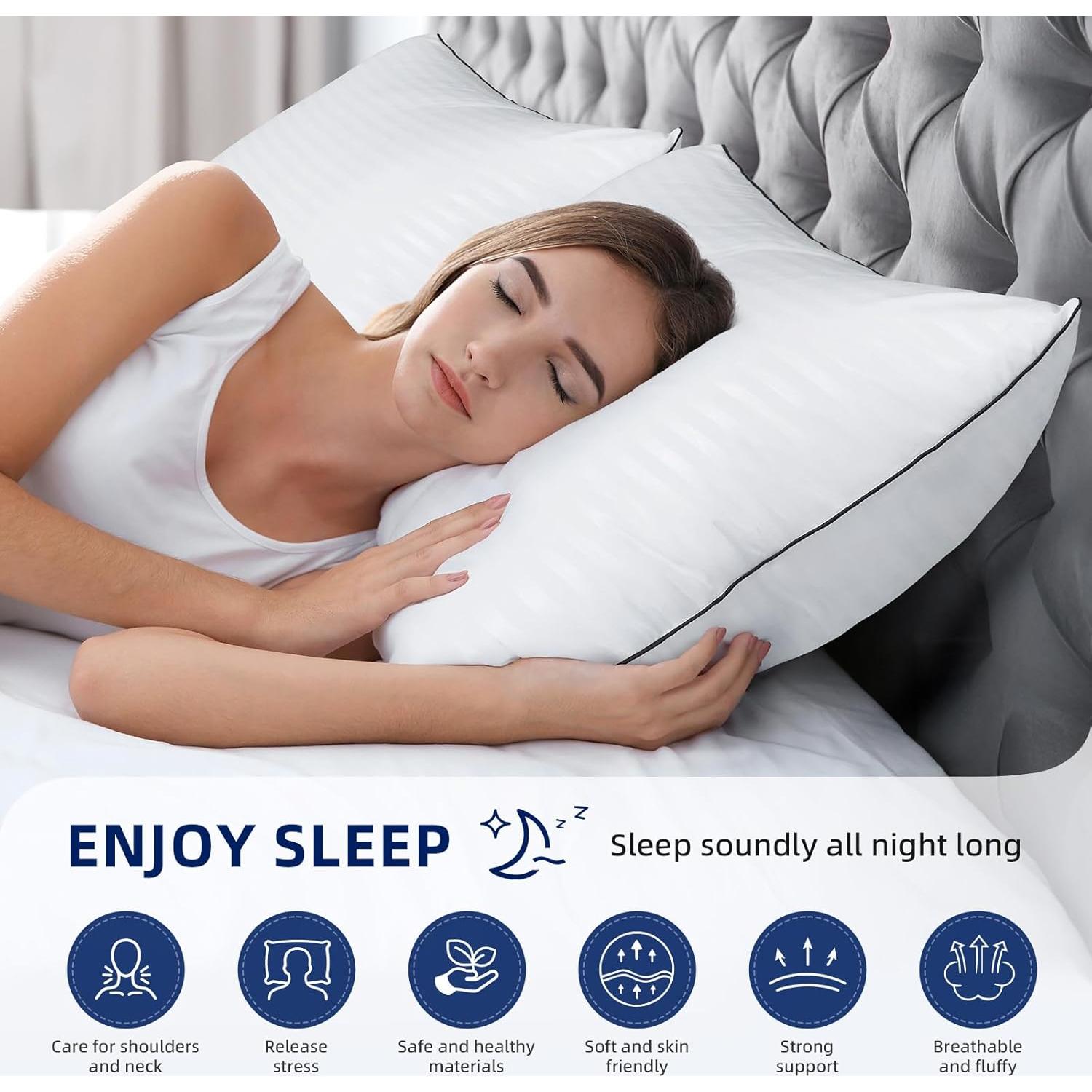 Juego de Almohadas Estándar HYLEORY - 2 Unidades Suaves y Transpirables