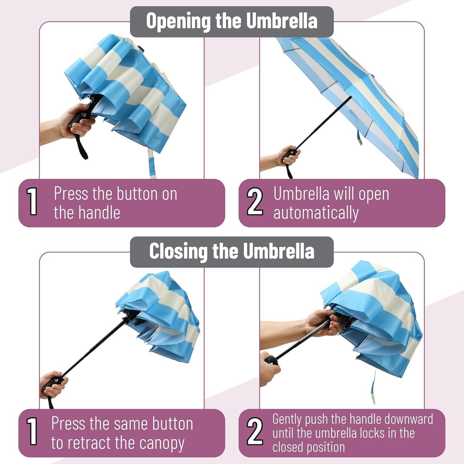 Paraguas Compacto Mr. Pen Automático a Prueba de Viento