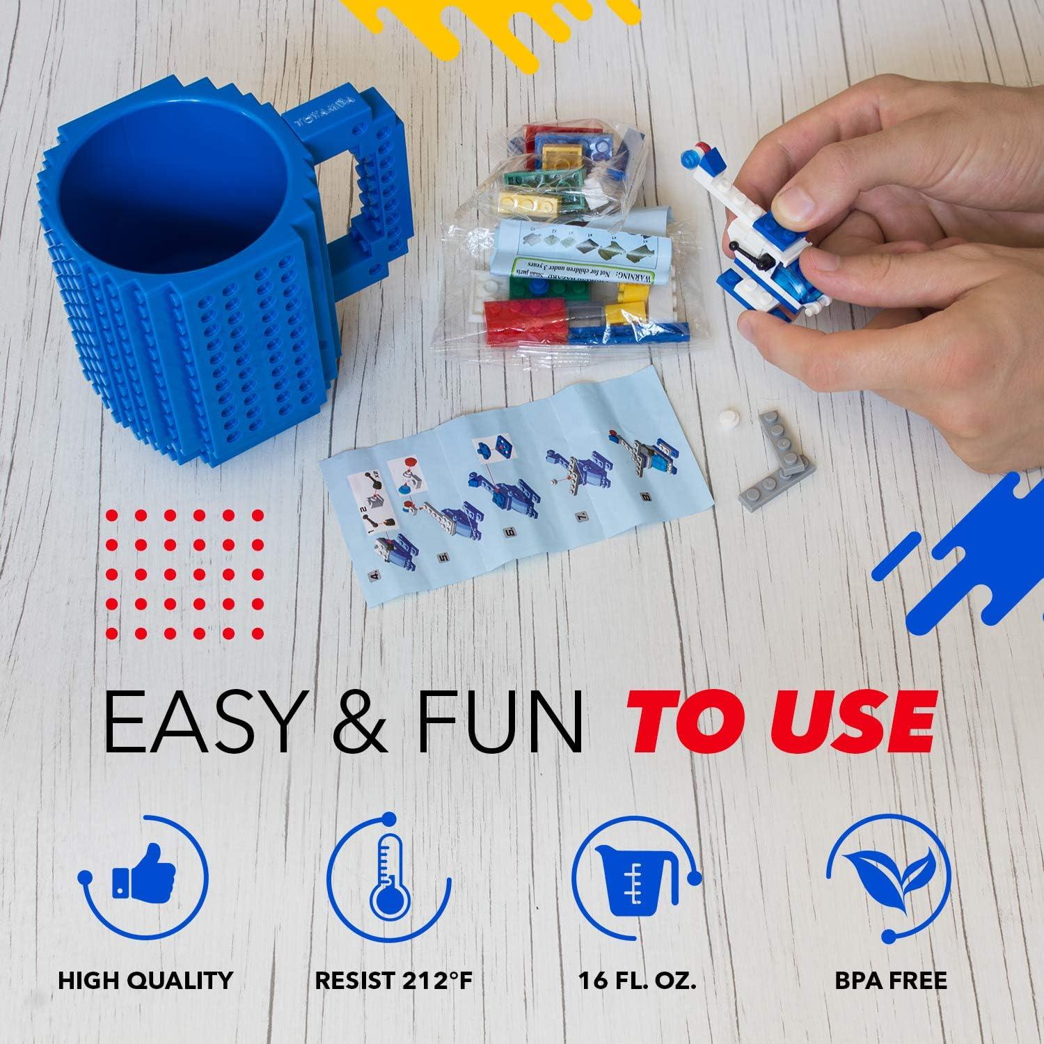 Taza de Ladrillos TOYAMBA 16 oz Azul Libre de BPA