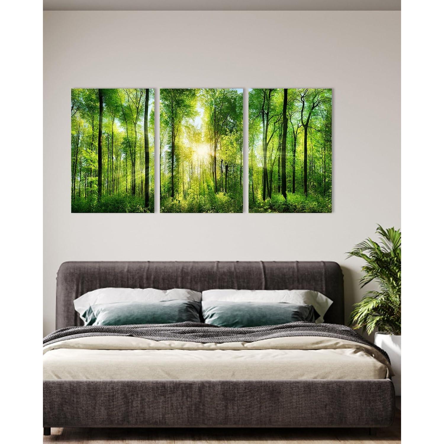 Arte de Pared del Bosque HLJ - 3 Paneles Lienzo 50x75 cm