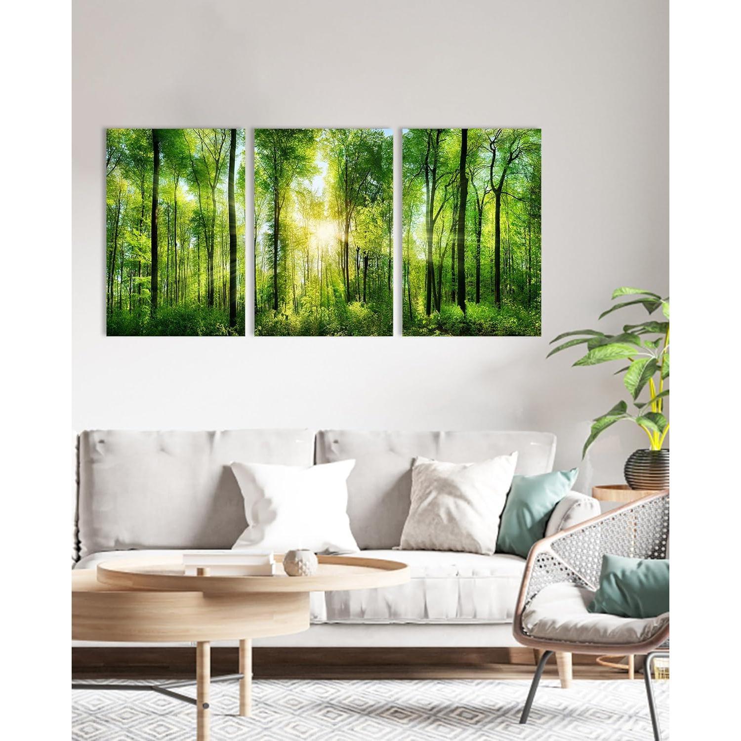 Arte de Pared del Bosque HLJ - 3 Paneles Lienzo 50x75 cm