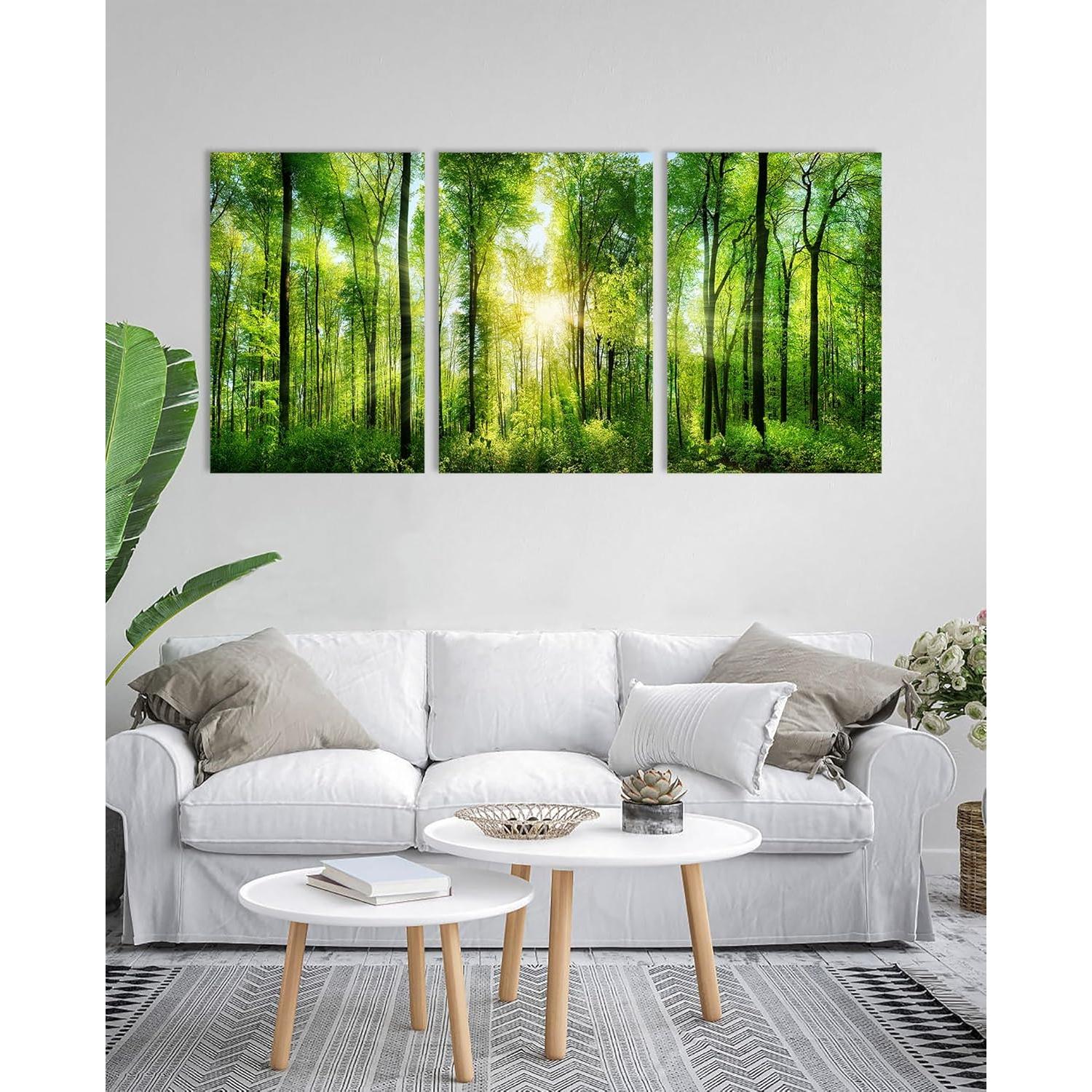 Arte de Pared del Bosque HLJ - 3 Paneles Lienzo 50x75 cm