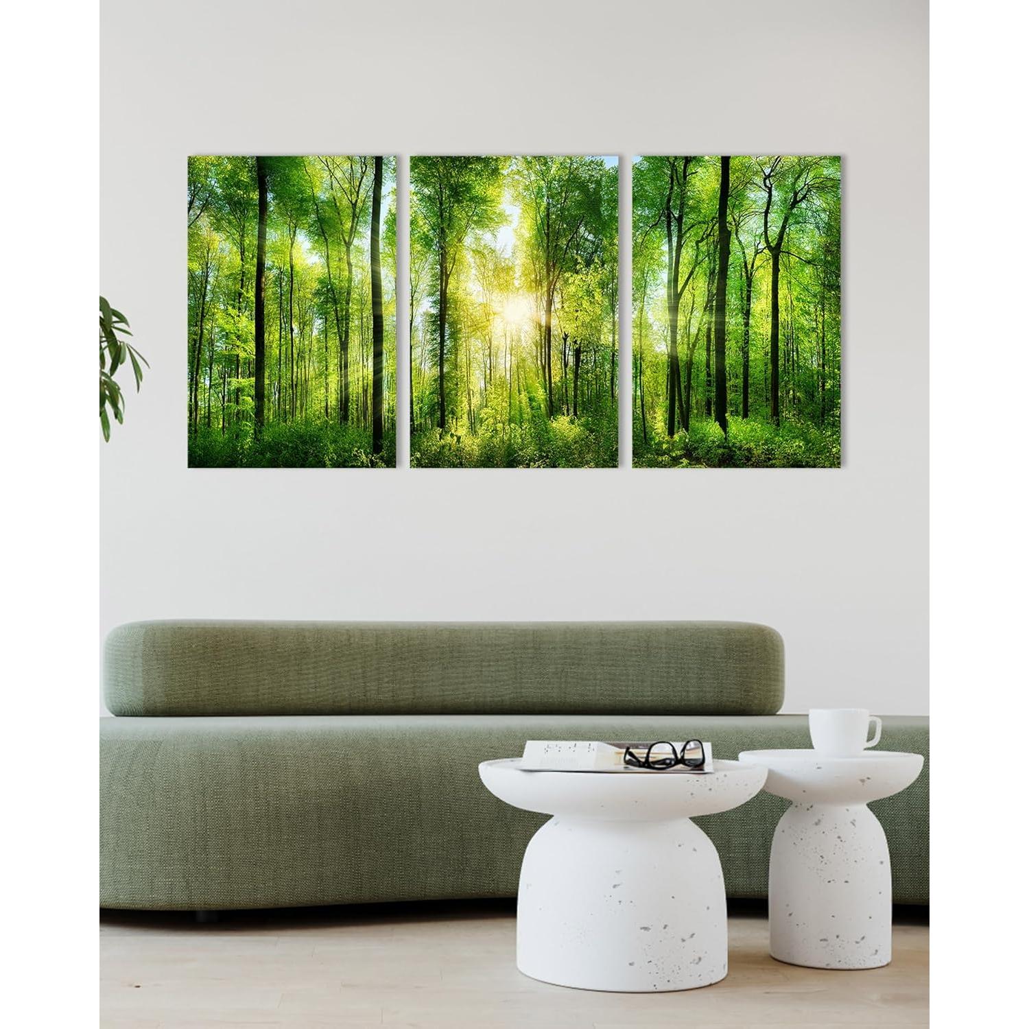 Arte de Pared del Bosque HLJ - 3 Paneles Lienzo 50x75 cm