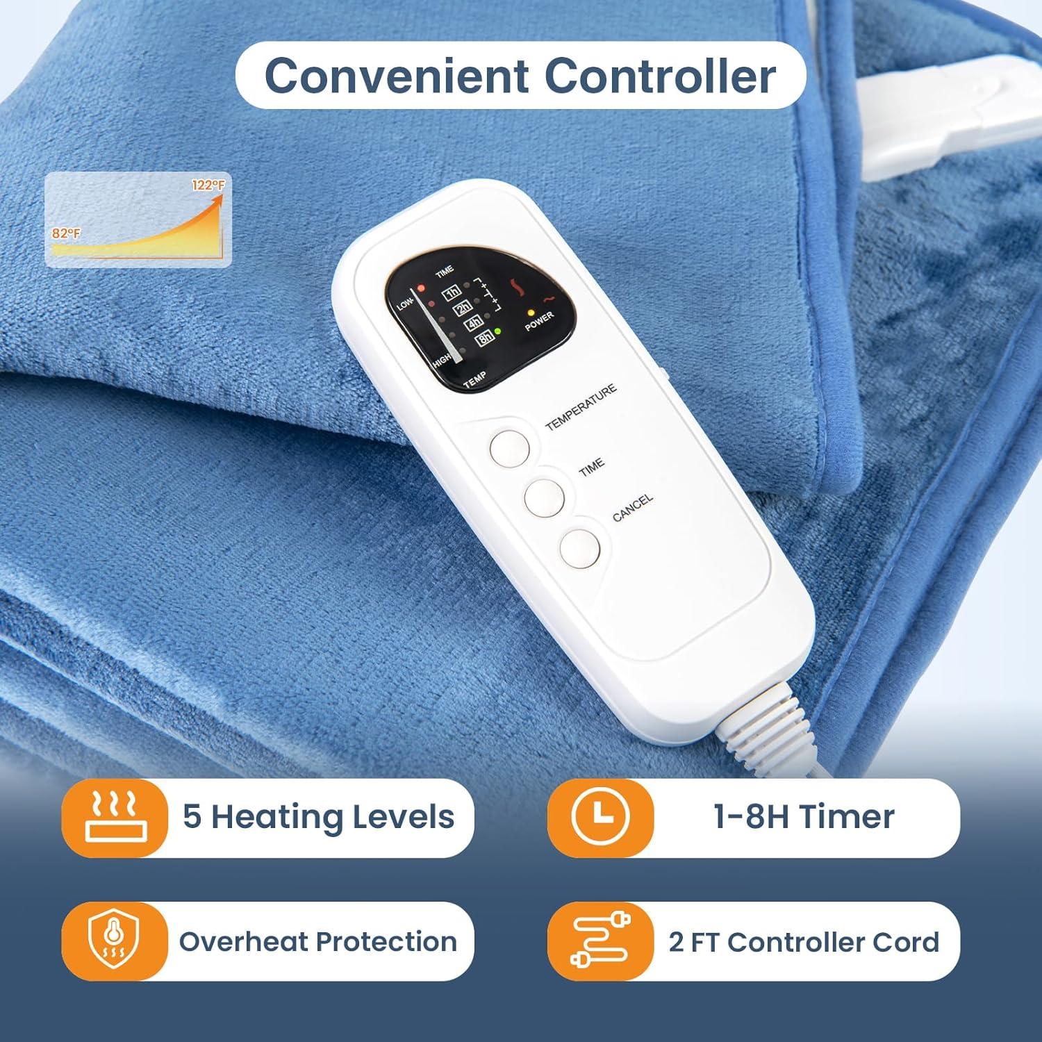 Almohadilla Térmica Eléctrica Giantex 180x76 cm 5 Niveles