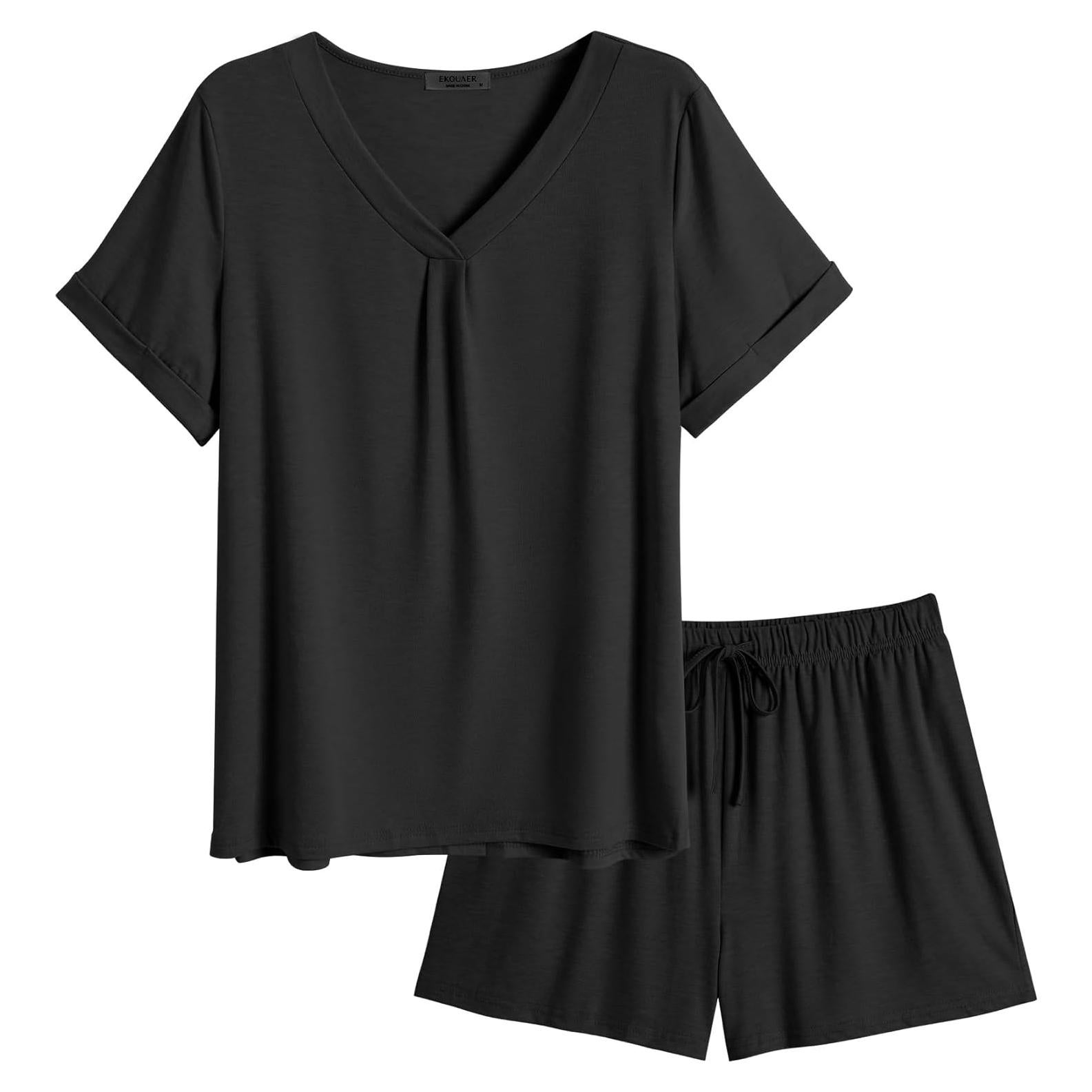 Conjunto de Pijamas Ekouaer para Mujeres 2 Piezas Manga Corta