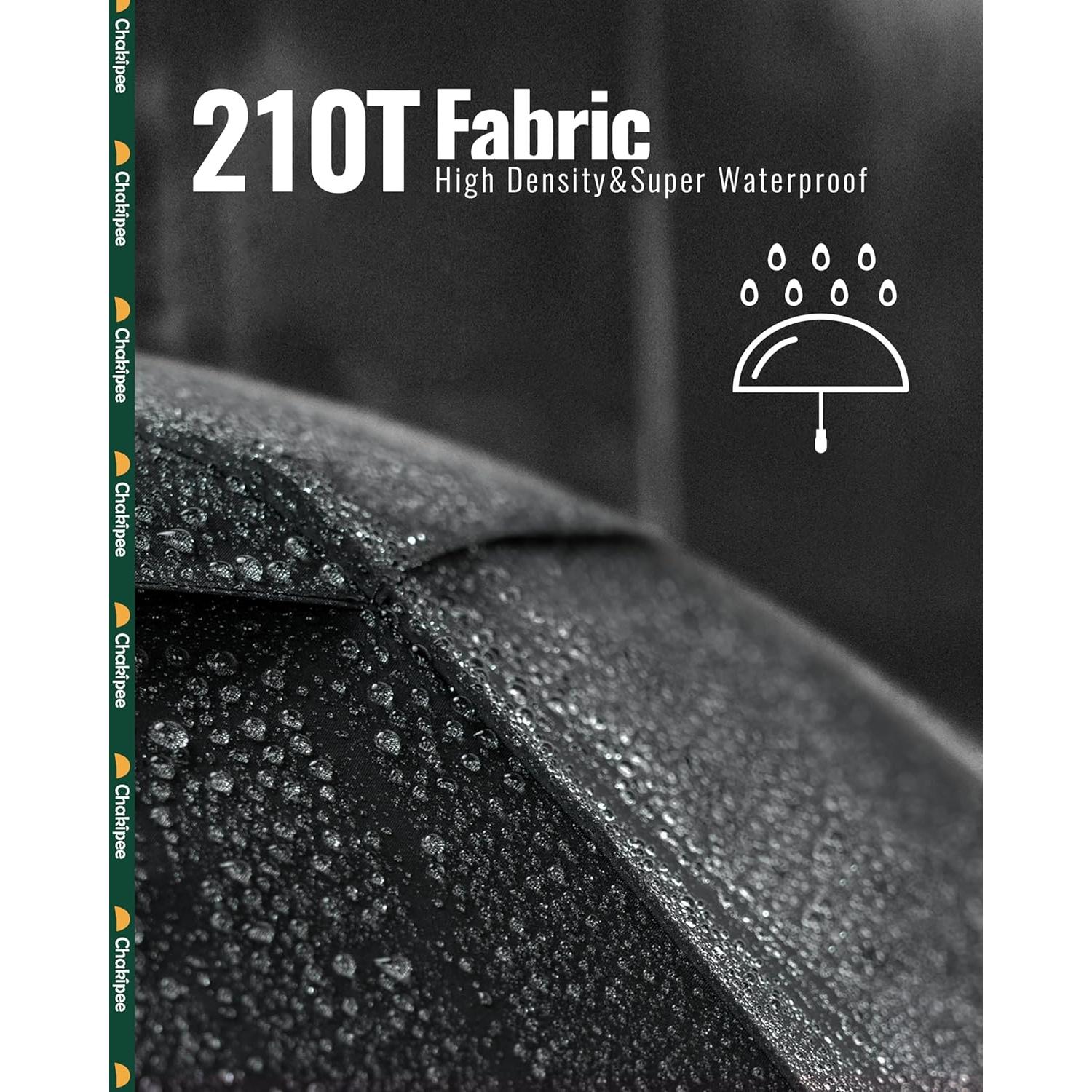 Paraguas Compacto Automático Doble Dosel 210T Negro