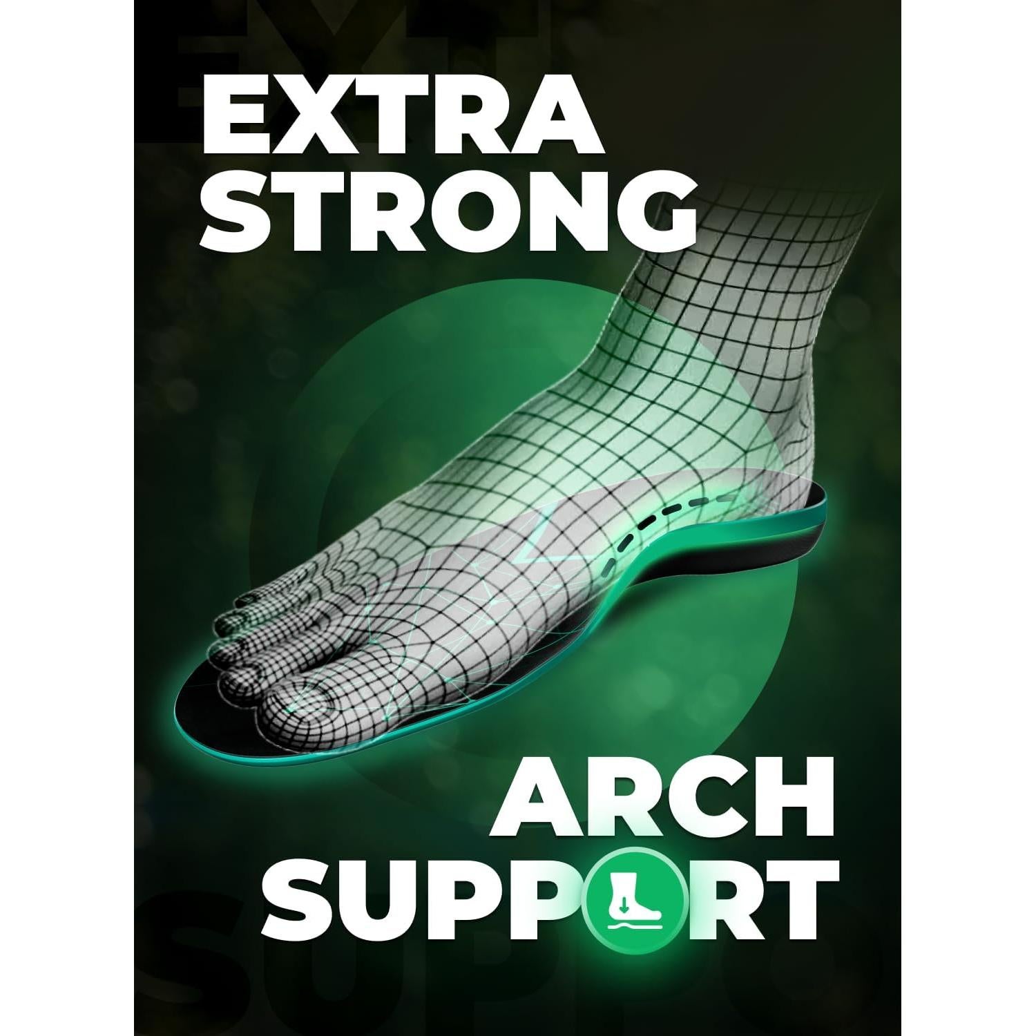 Plantillas ortopédicas EASYFEET para arco alto 220 lbs+ - Negro