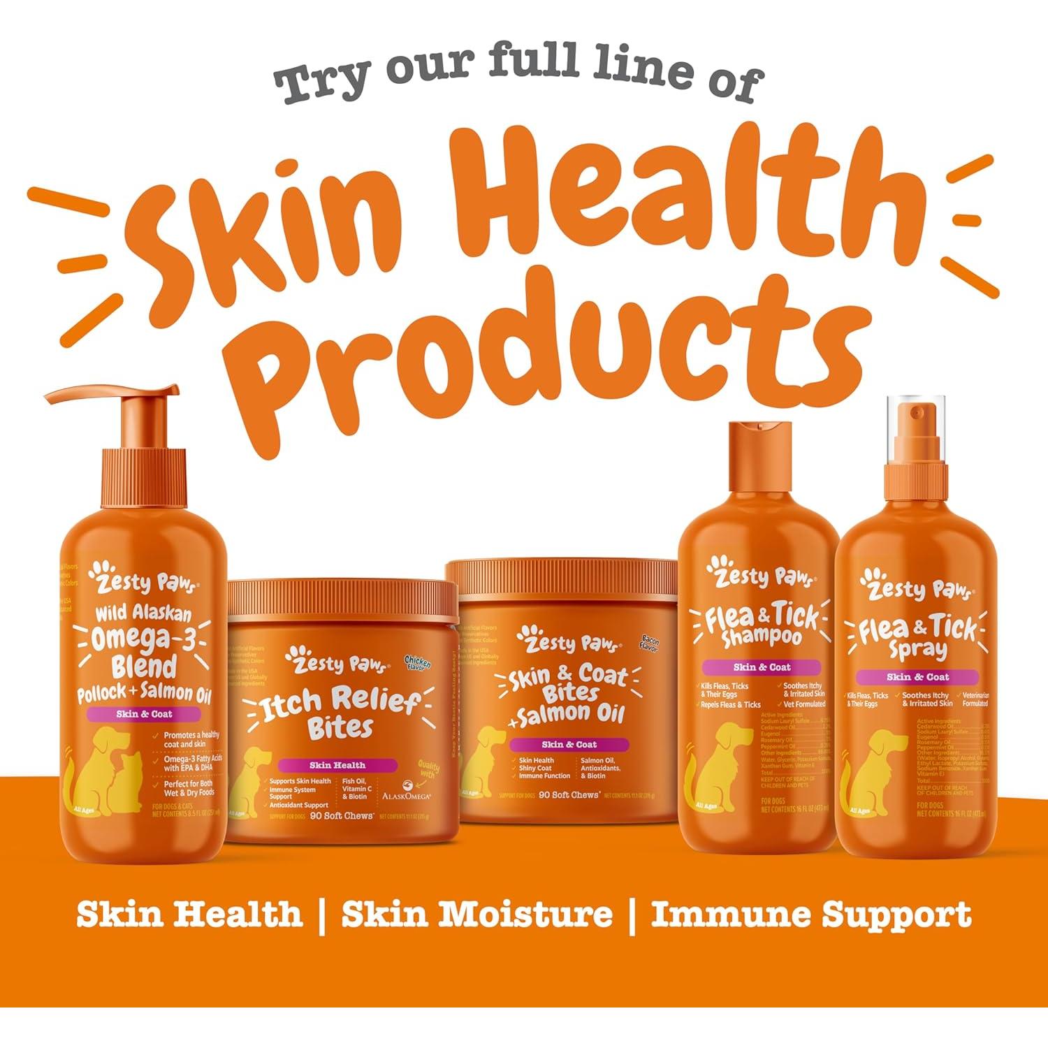 Golosinas Masticables Zesty Paws Omega 3 para Perros 90 Unidades Sabor Pollo