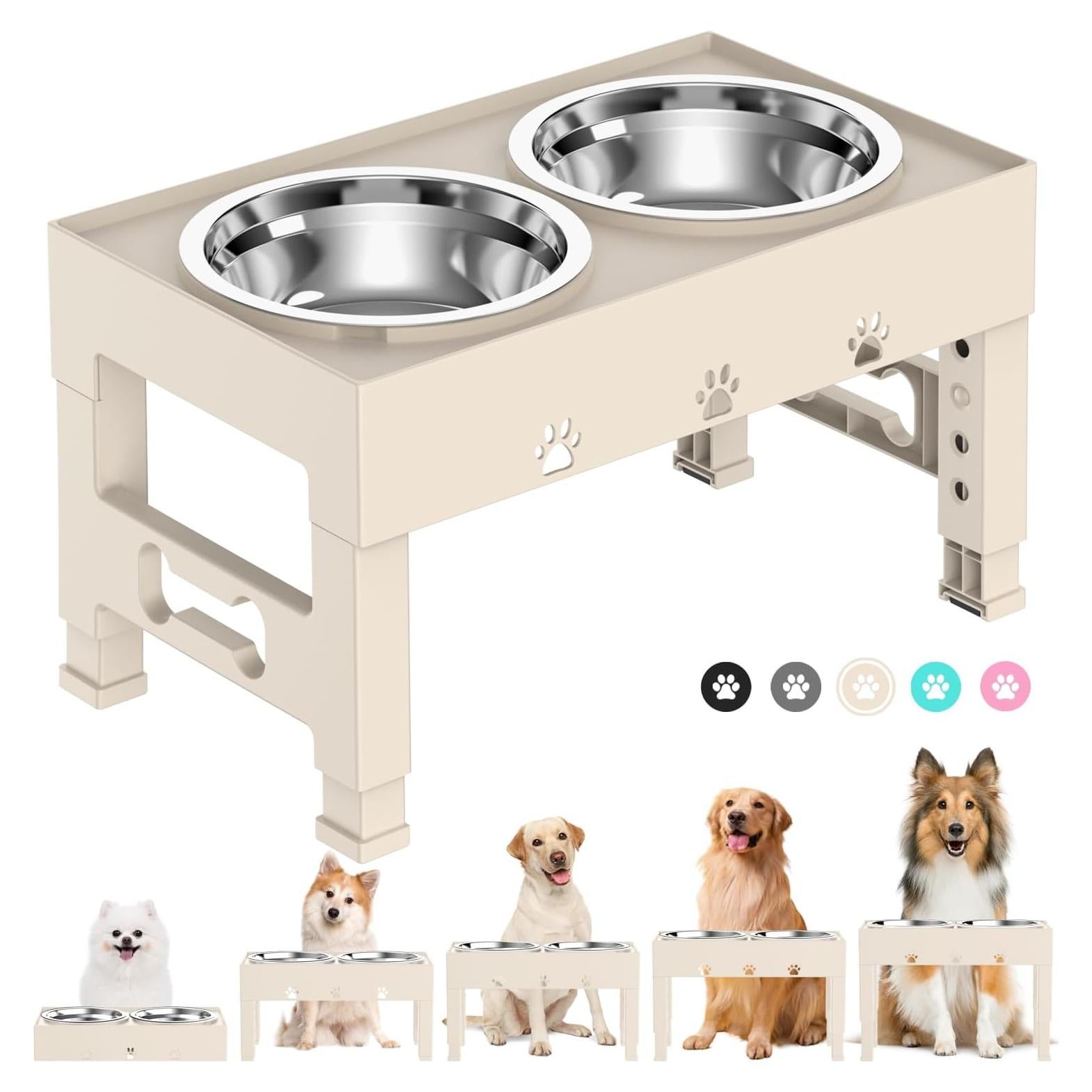 Cuencos Elevados para Perros Medianos y Grandes LAKIPETN Albaricoque