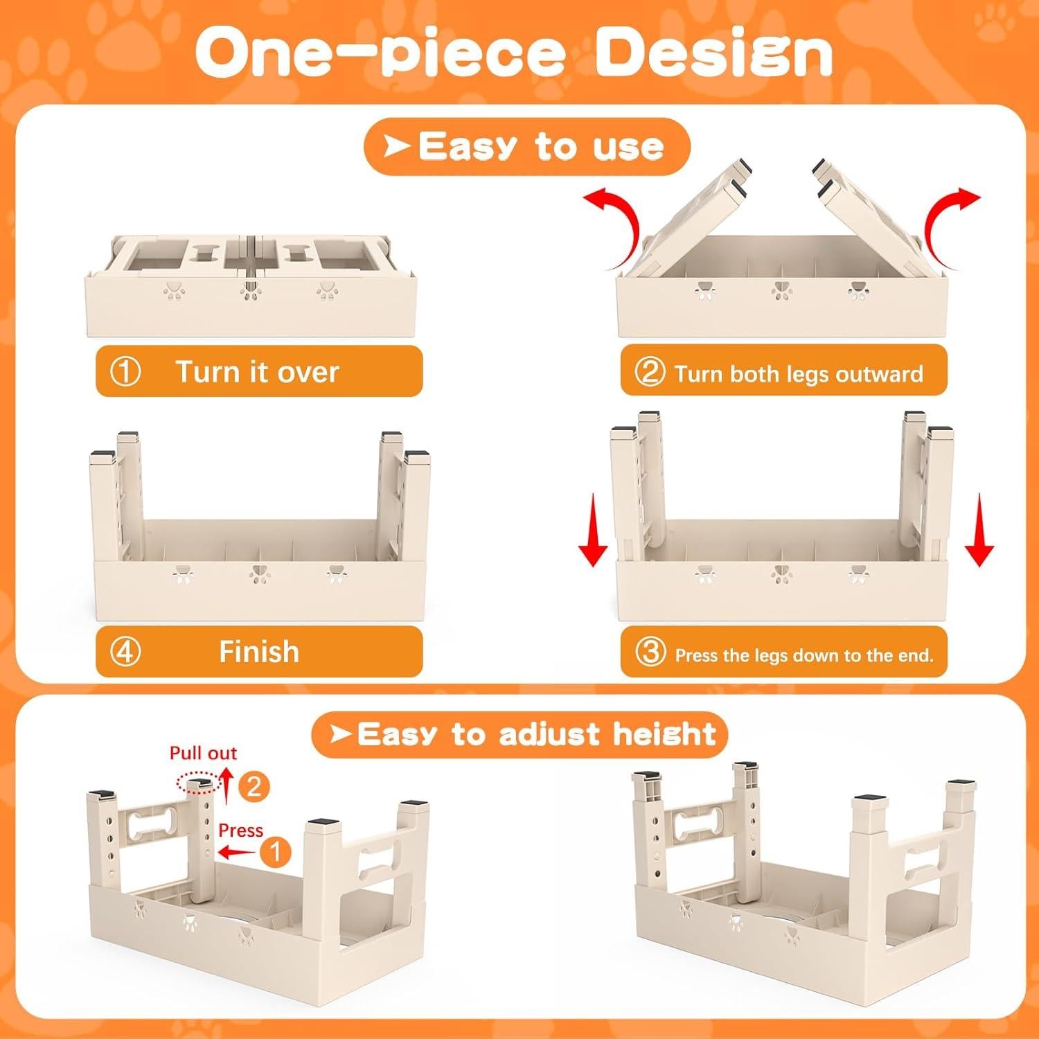 Cuencos Elevados para Perros Medianos y Grandes LAKIPETN Albaricoque