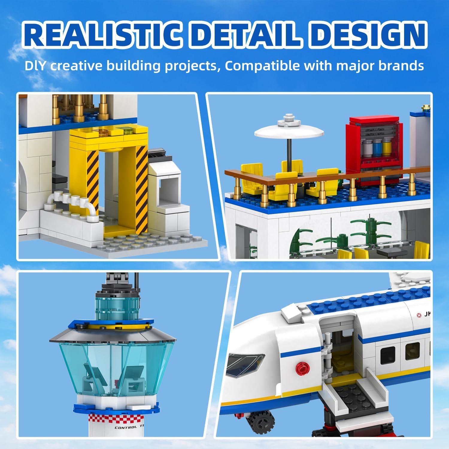 Conjunto de Construcción Aeropuerto 886 Piezas WINGIFT 6 en 1