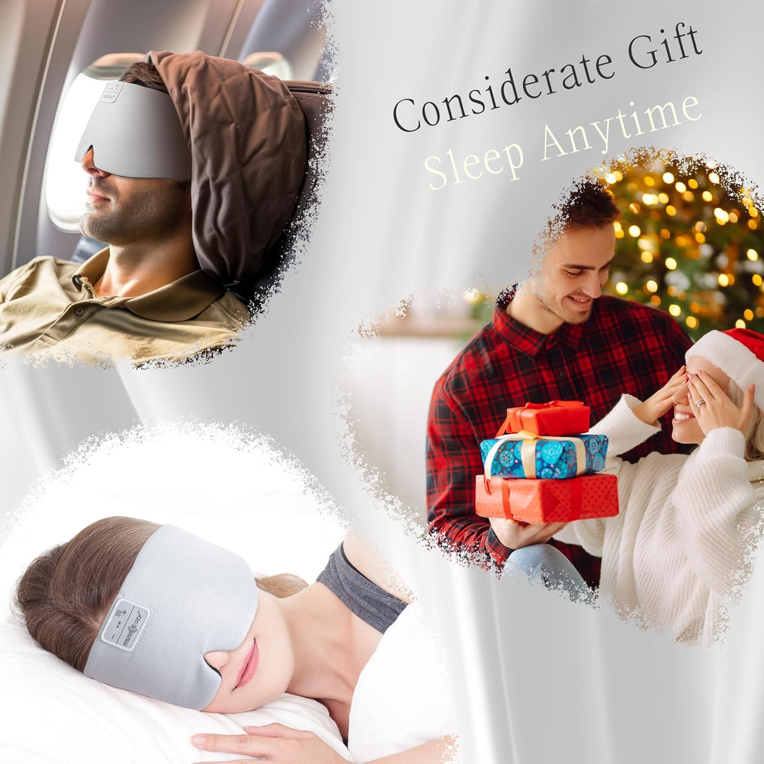 MÁSCARA DE SUEÑO MUSICOZY Bluetooth 5.4 Negra con Auriculares