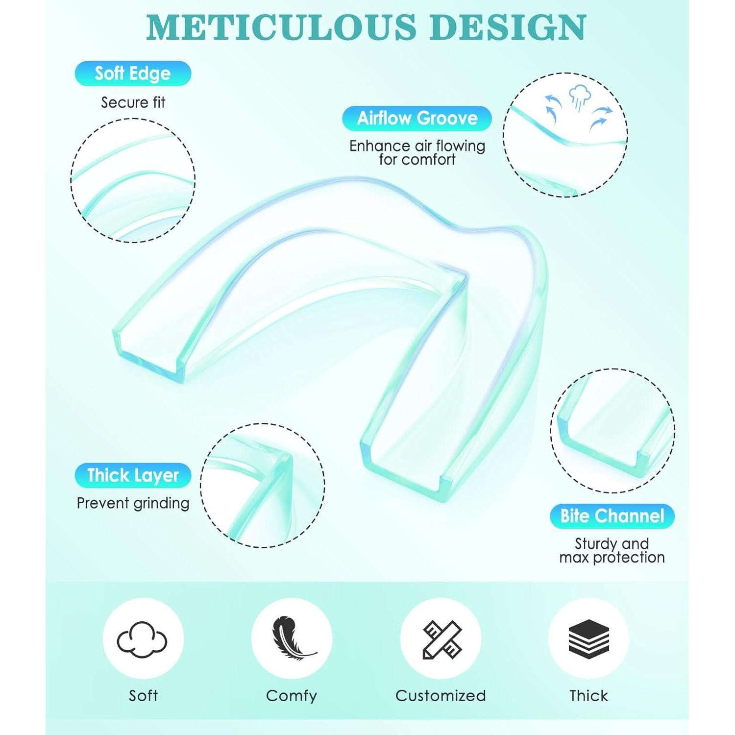 Protector Bucal Nocturno Litlcutie Pequeño Verde Menta 4 Pzs