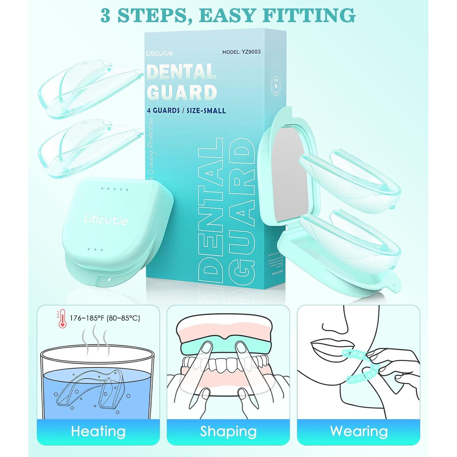 Protector Bucal Nocturno Litlcutie Pequeño Verde Menta 4 Pzs