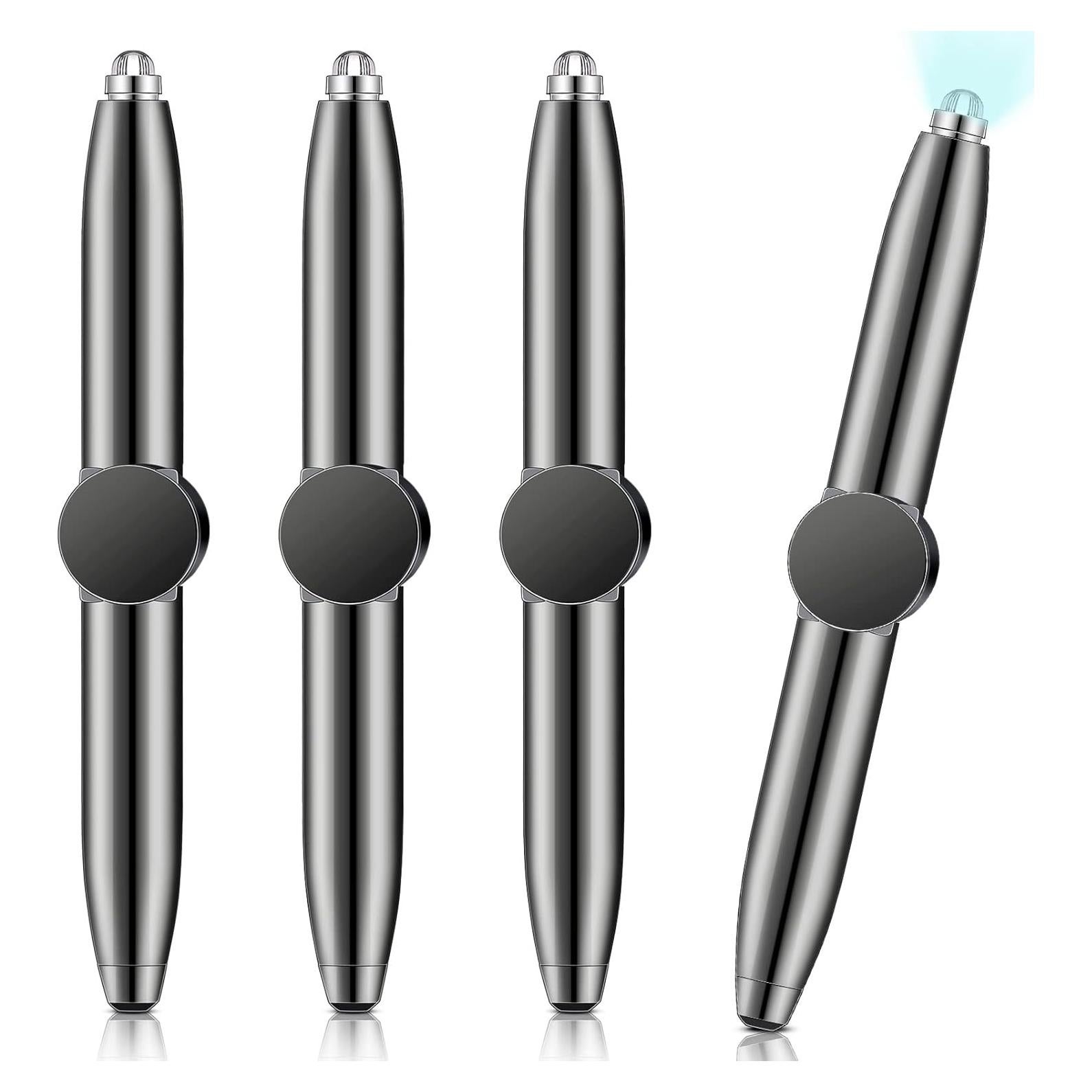 Bolígrafos Antiestrés Sabary 4 Pcs con Luz LED Negro