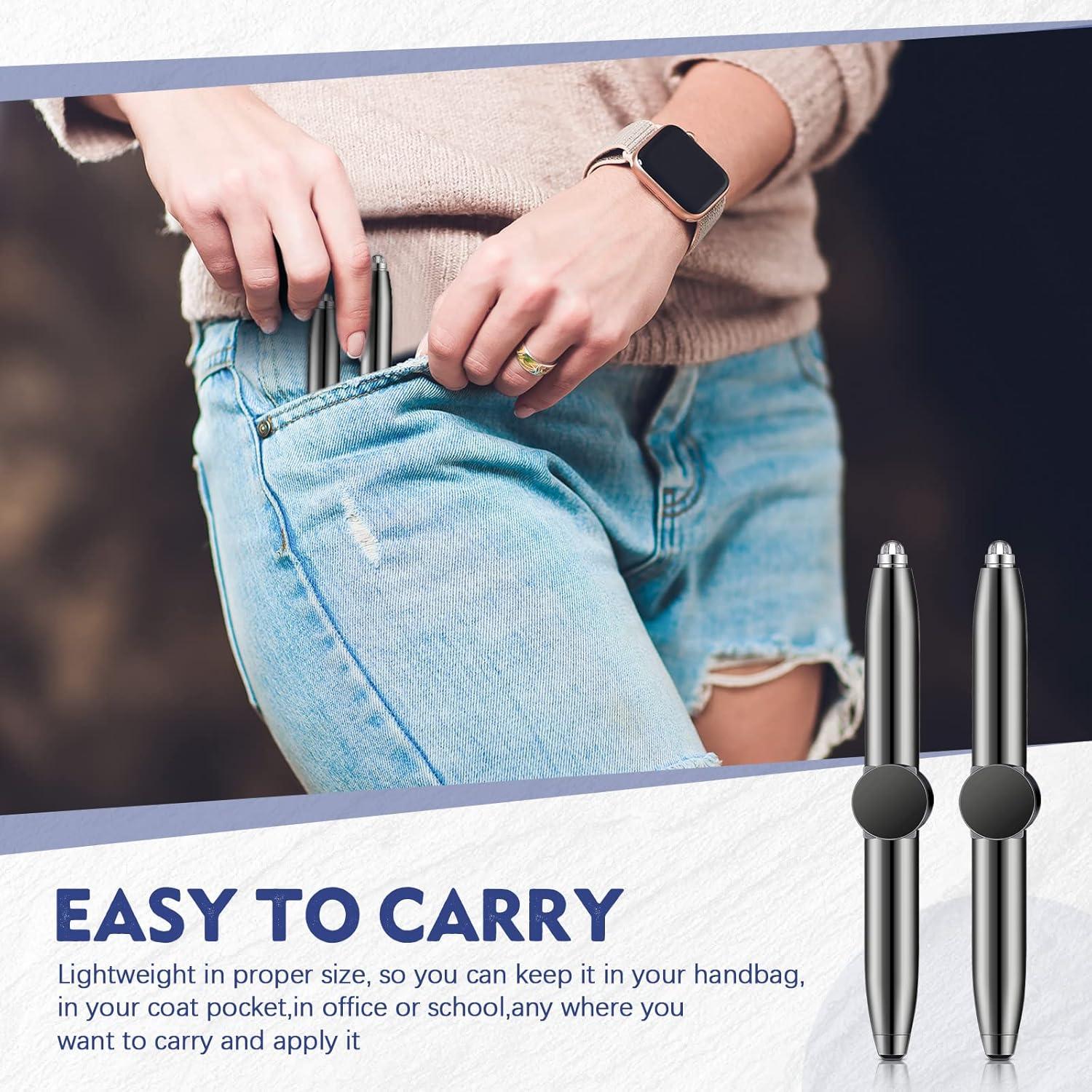 Bolígrafos Antiestrés Sabary 4 Pcs con Luz LED Negro