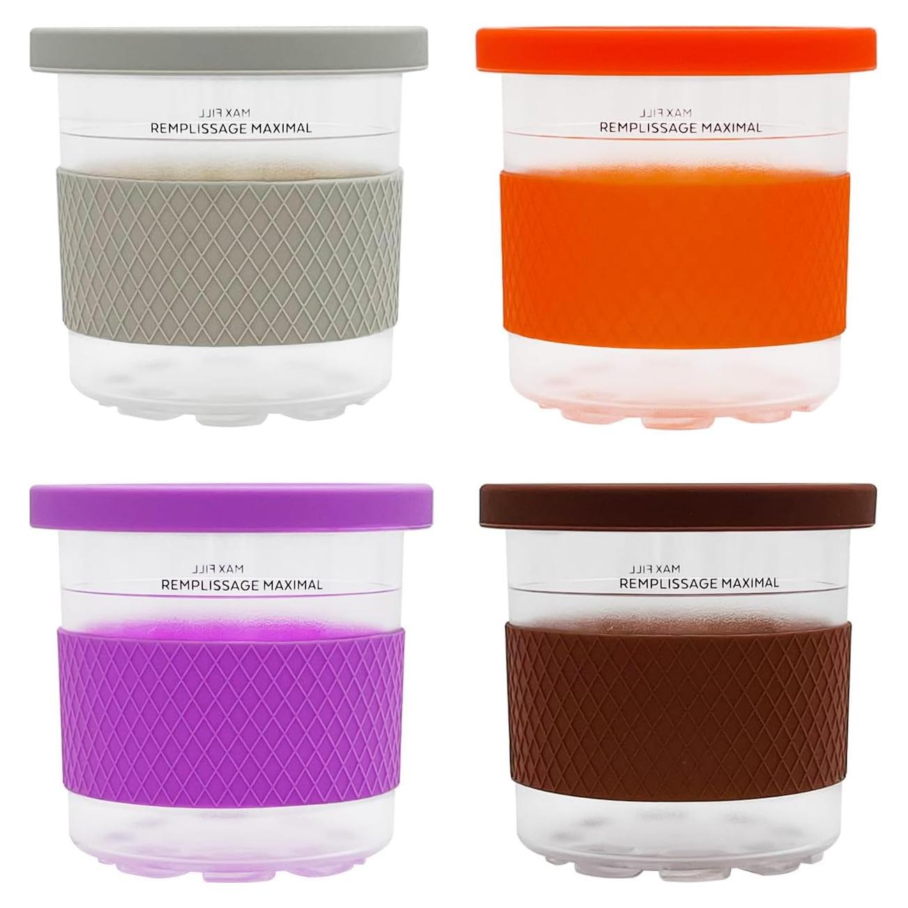 Contenedores Ice Creami Ninja 16oz - Paquete de 4 con Funda