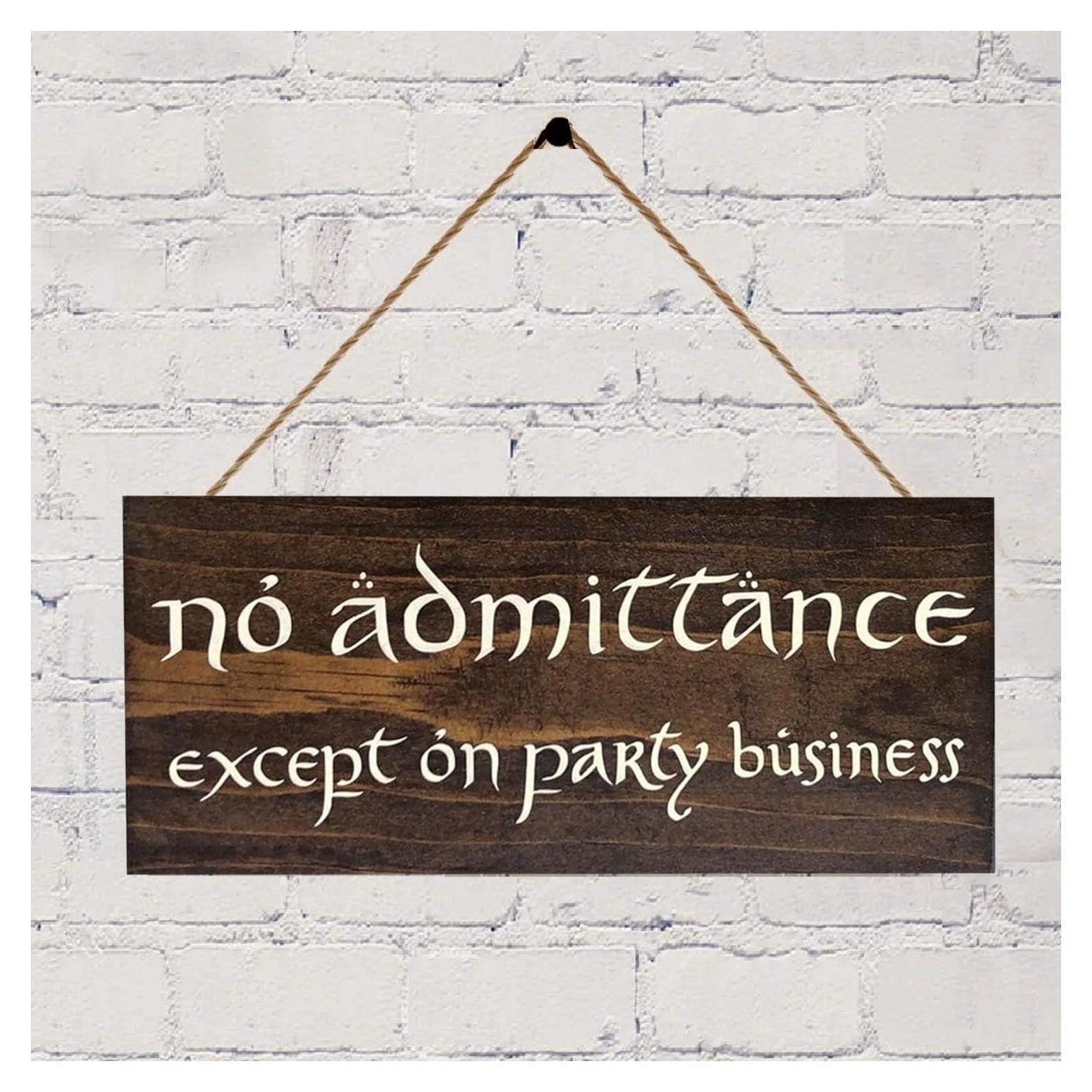 Cartel de No Admisión WAGSUO 30x15 cm Decoración Retro