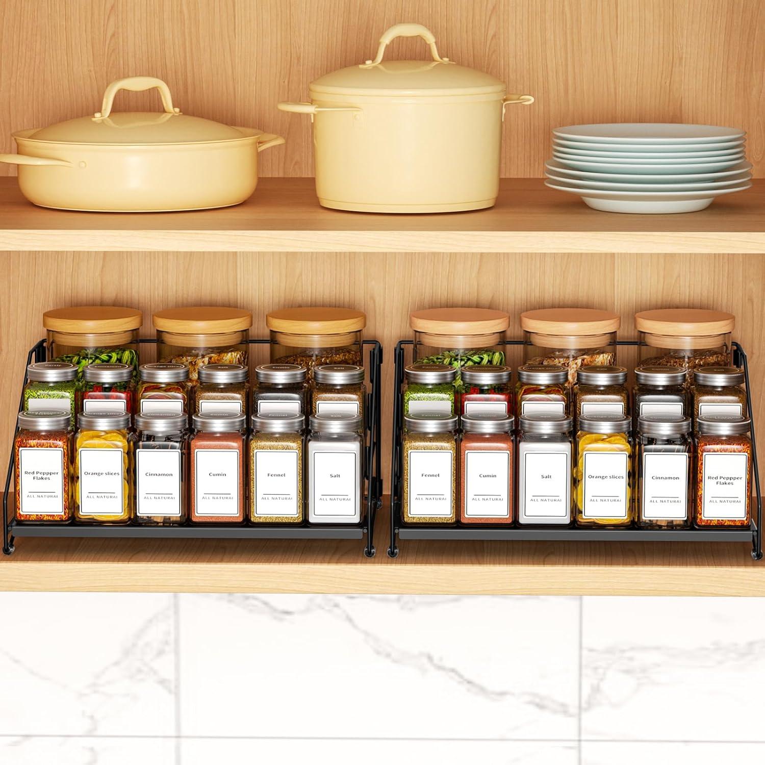 Organizador de Especias BOIVSHI 4 Niveles Metal Negro 2 Pcs