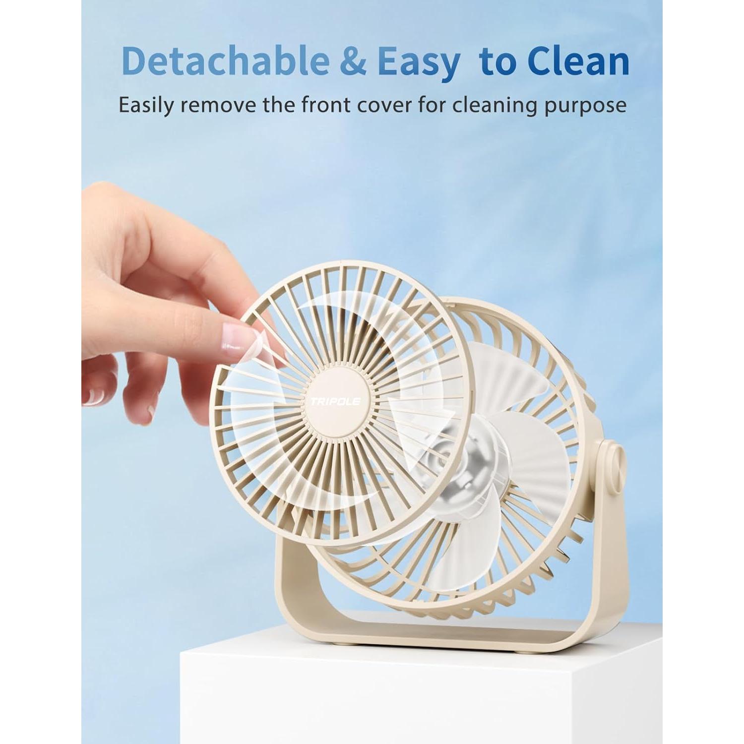 Ventilador de Escritorio USB TriPole KW36 3 Velocidades Beige