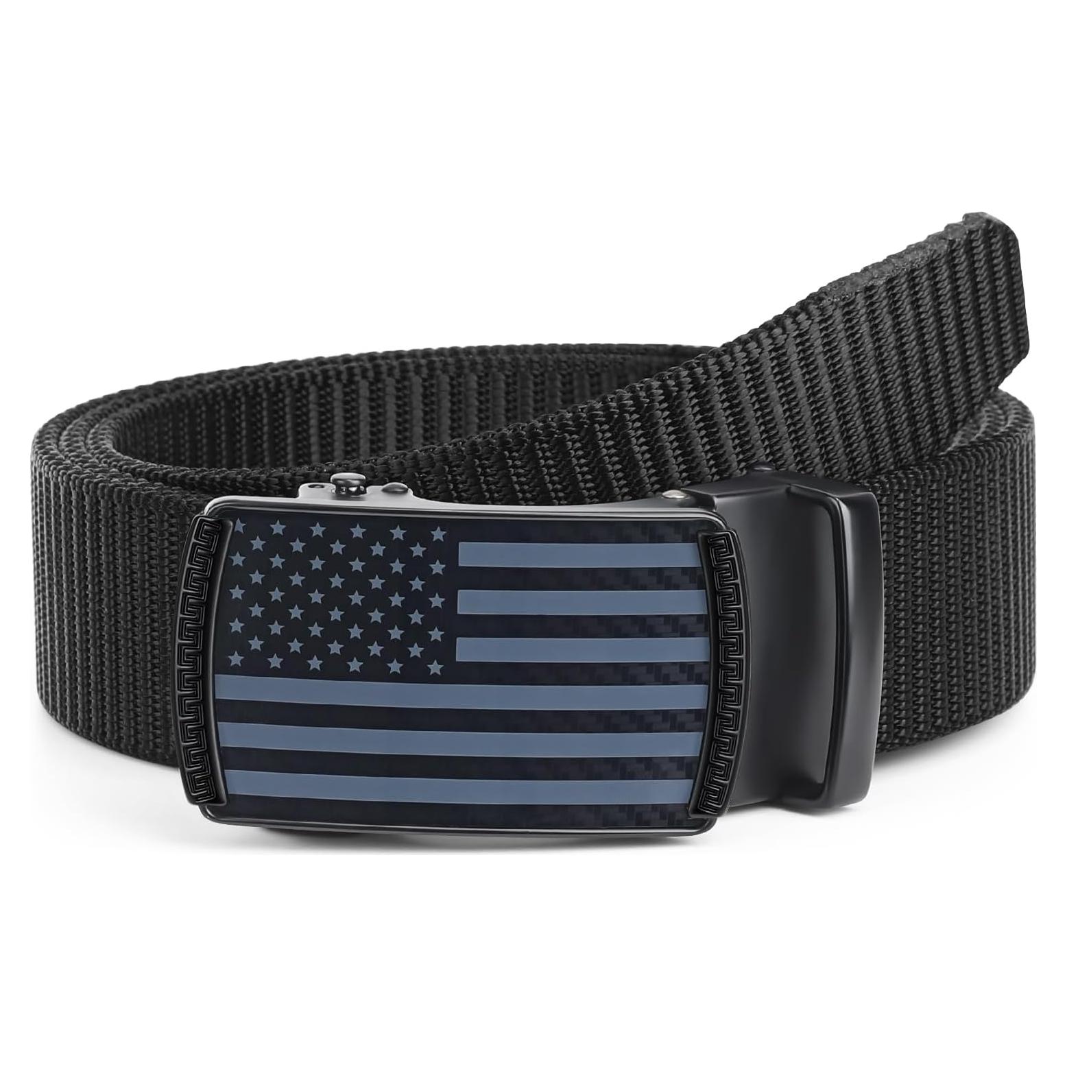 Cinturón Ratchet SANSTHS para Hombres Ajustable Negro 3,18 cm