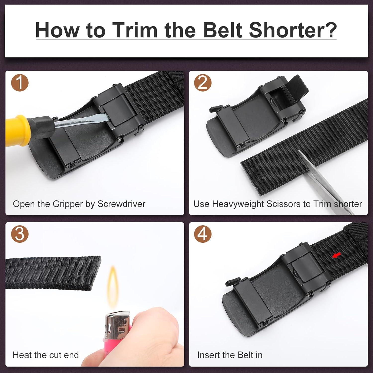 Cinturón Ratchet SANSTHS para Hombres Ajustable Negro 3,18 cm