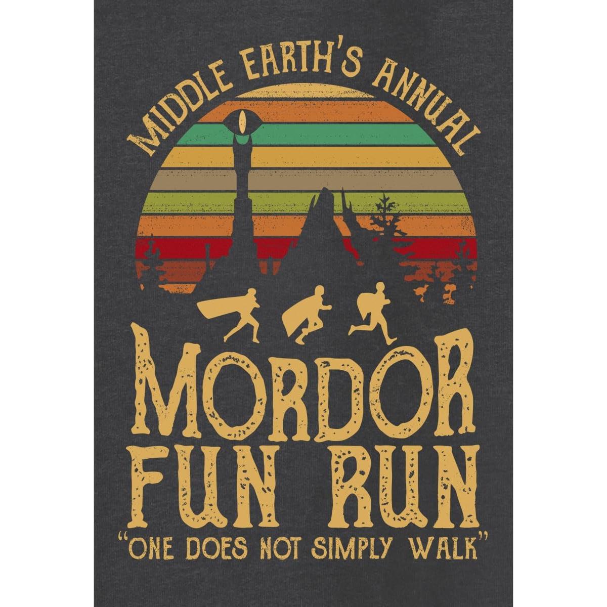 Camiseta LONTSE para hombres Mordor Diversión Gris Mediano