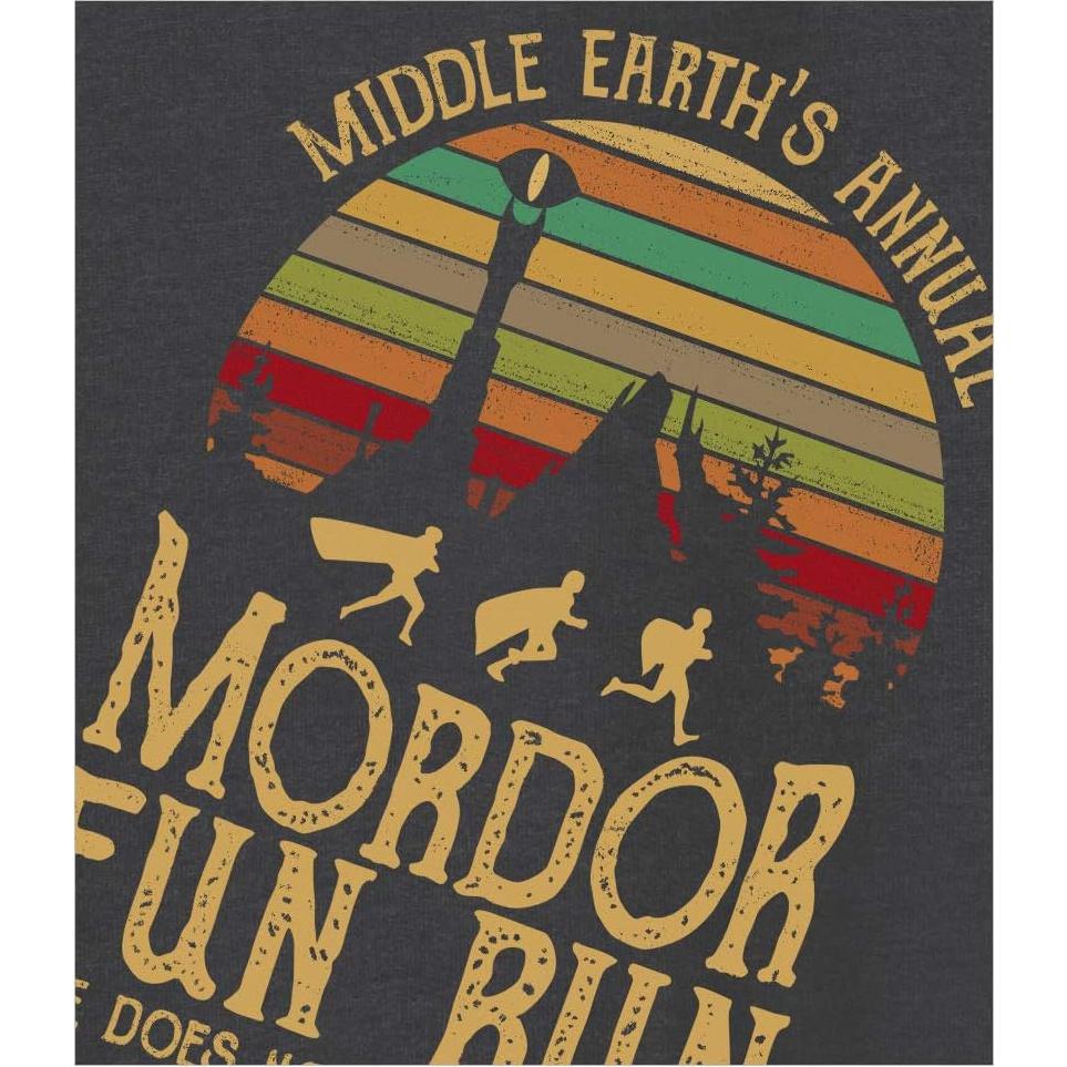 Camiseta LONTSE para hombres Mordor Diversión Gris Mediano