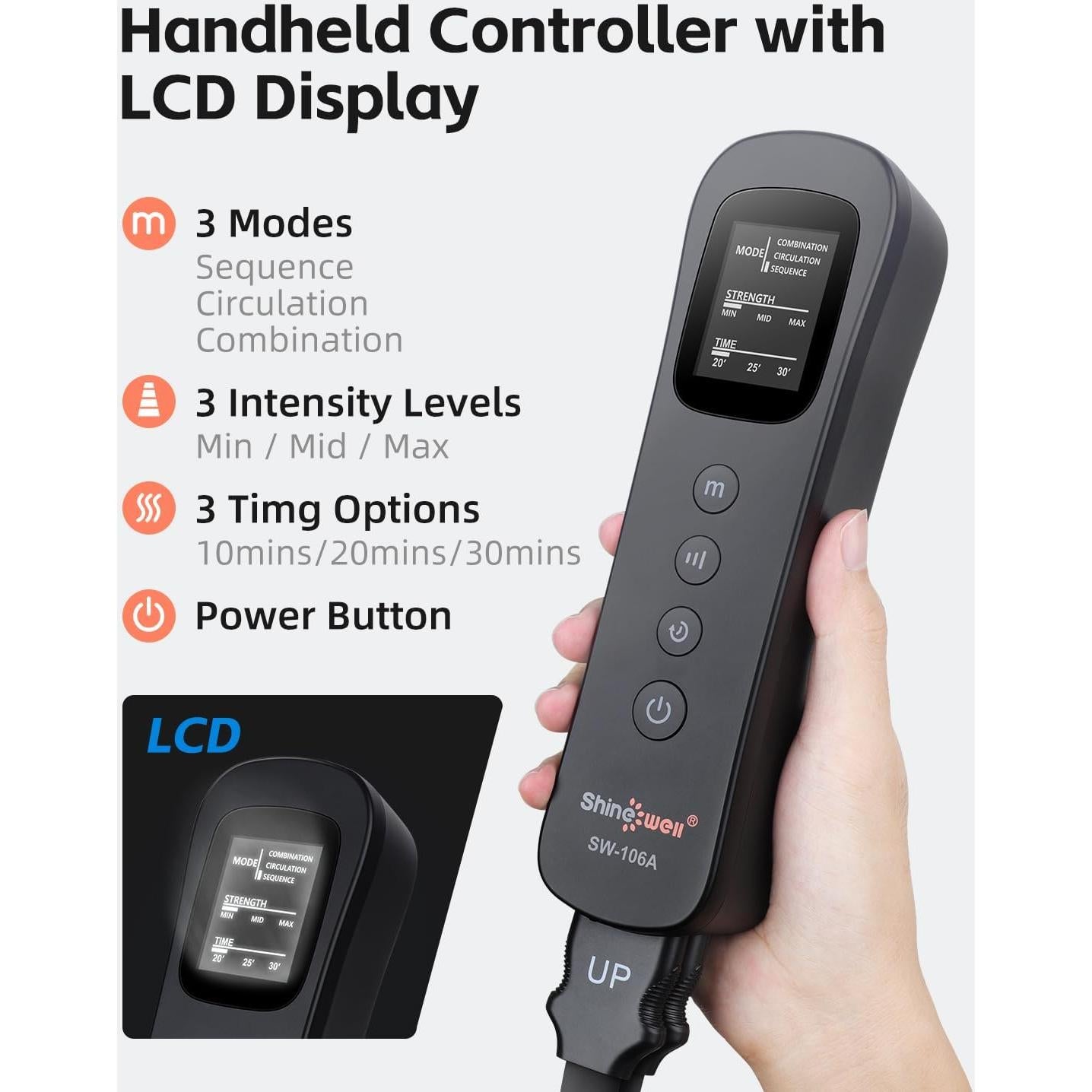 Masajeador de Compresión para Piernas Shine Well 3 Modos