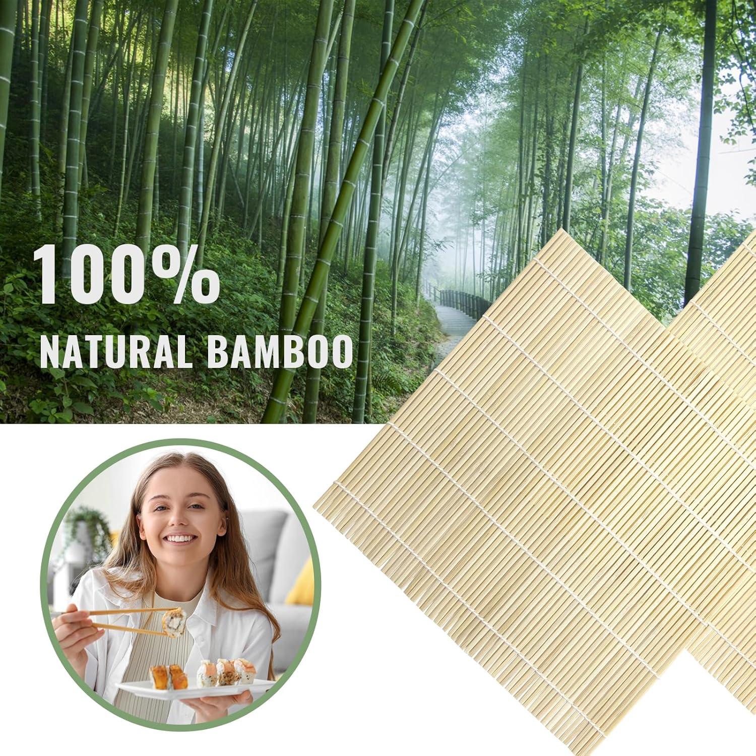 Juego de Esteras de Bambú Upoomart para Hacer Sushi - 2 Pack