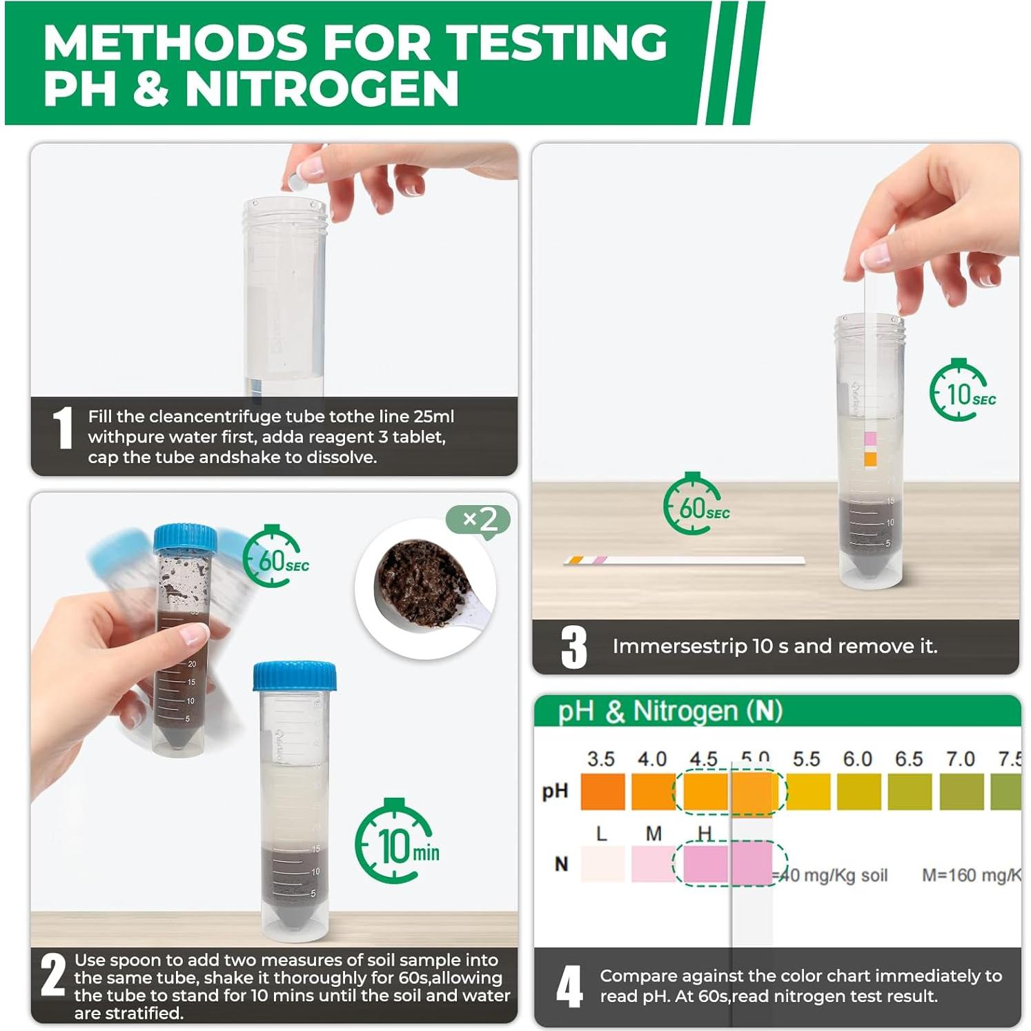 Kit de Prueba de Suelo NewTest 4 Parámetros para Jardinería