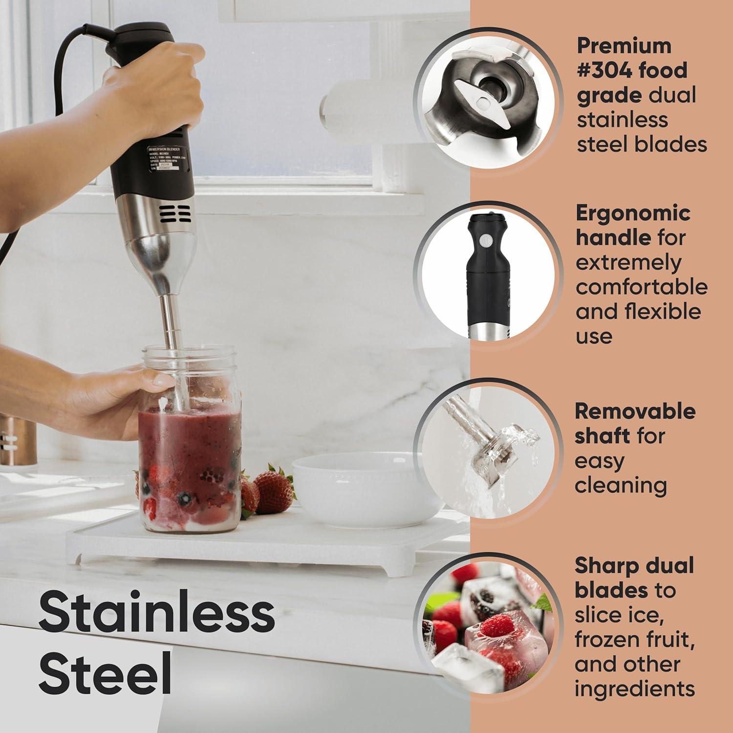 Batidora de Inmersión TK Tartle Kitchen 220W con Velocidad Ajustable