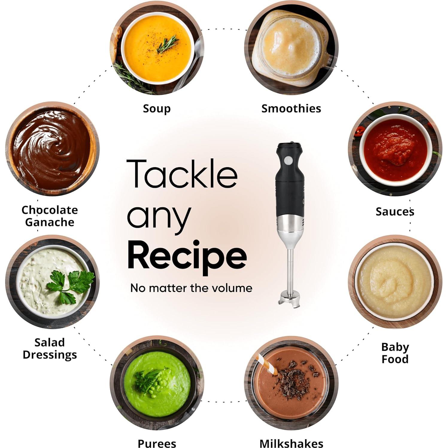 Batidora de Inmersión TK Tartle Kitchen 220W con Velocidad Ajustable