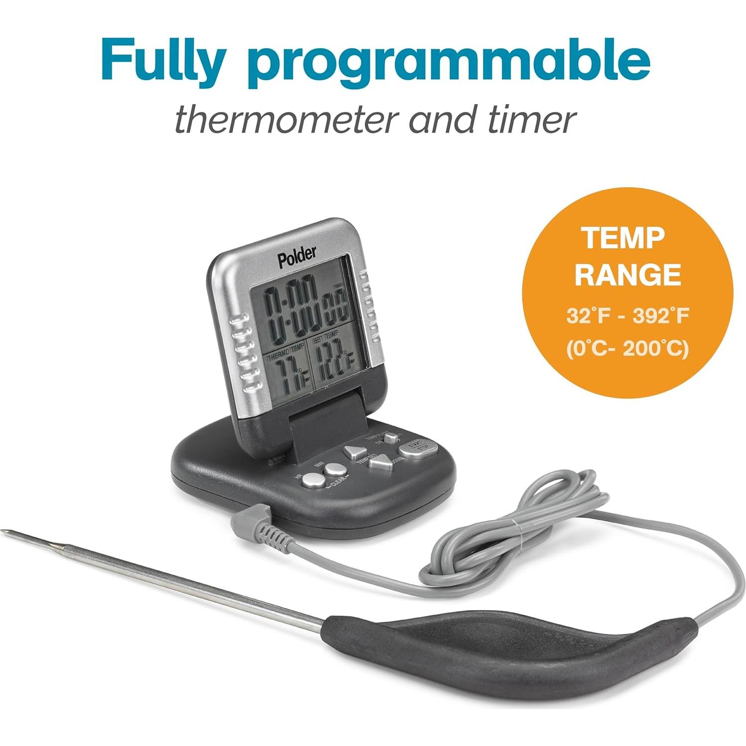 Termómetro Digital de Carne Polder THM-362-86 con Temporizador